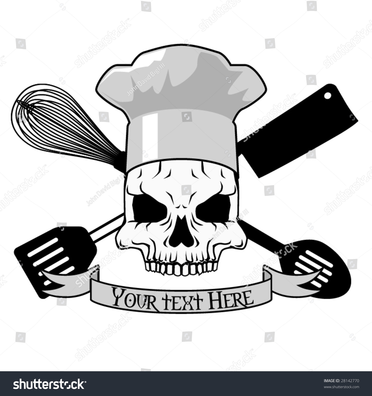 vector tattoo design skull kitchen implements stock vector vector tattoo design skull kitchen implements stock vector