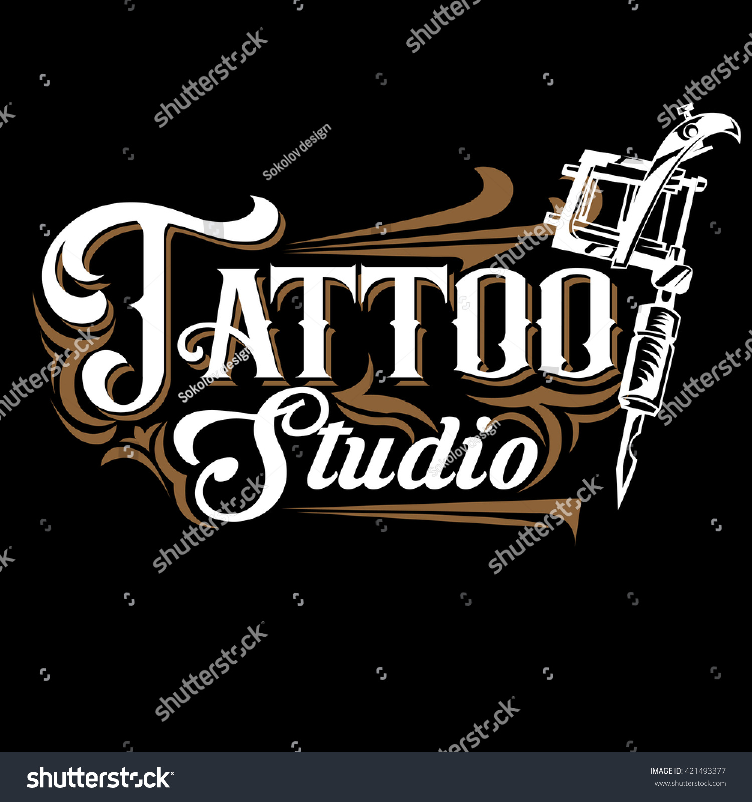 Vector Tattoo Studio Logo Templates On Stock Vector 421493377 ...