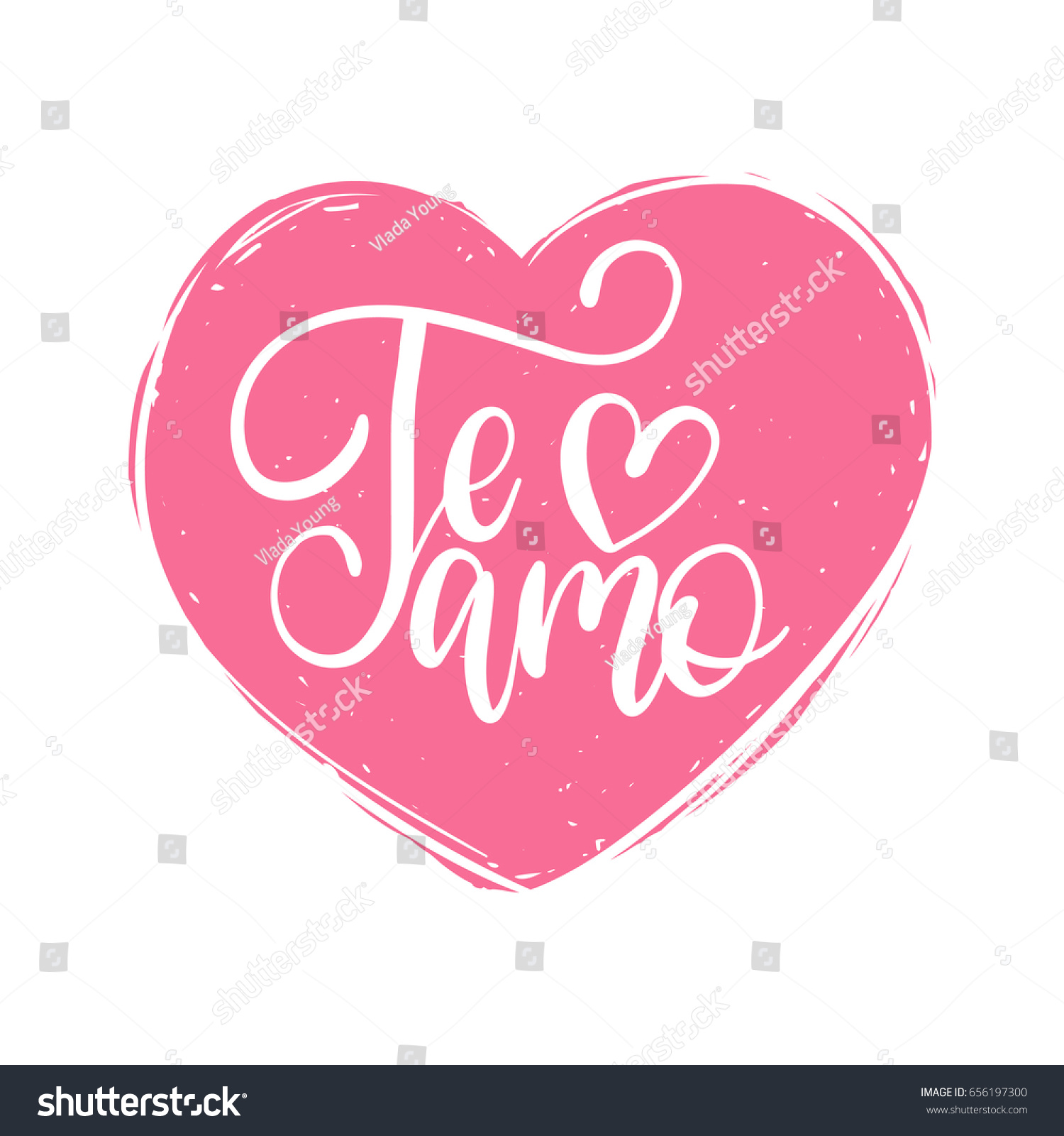 Vector Te Amo Calligraphy Spanish Translation Stock Vector (Royalty