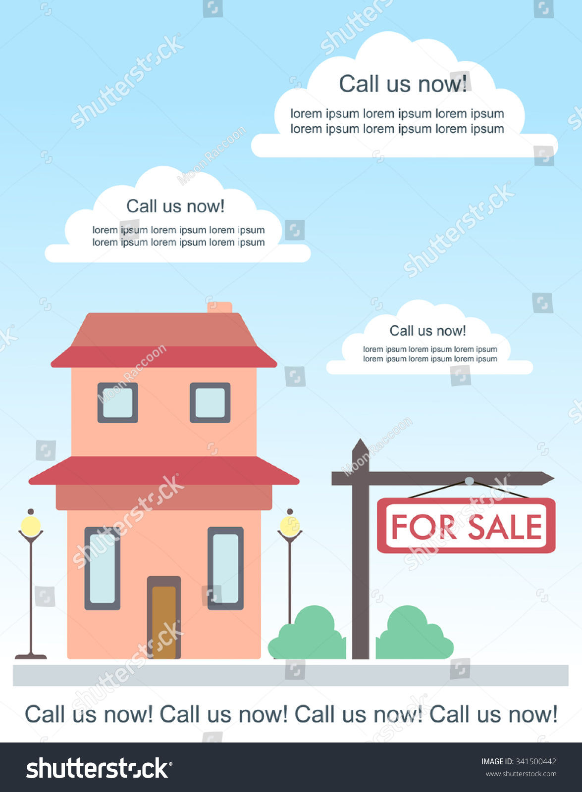 Vector Template Advertisement About House Sale Stock Vector Royalty Free