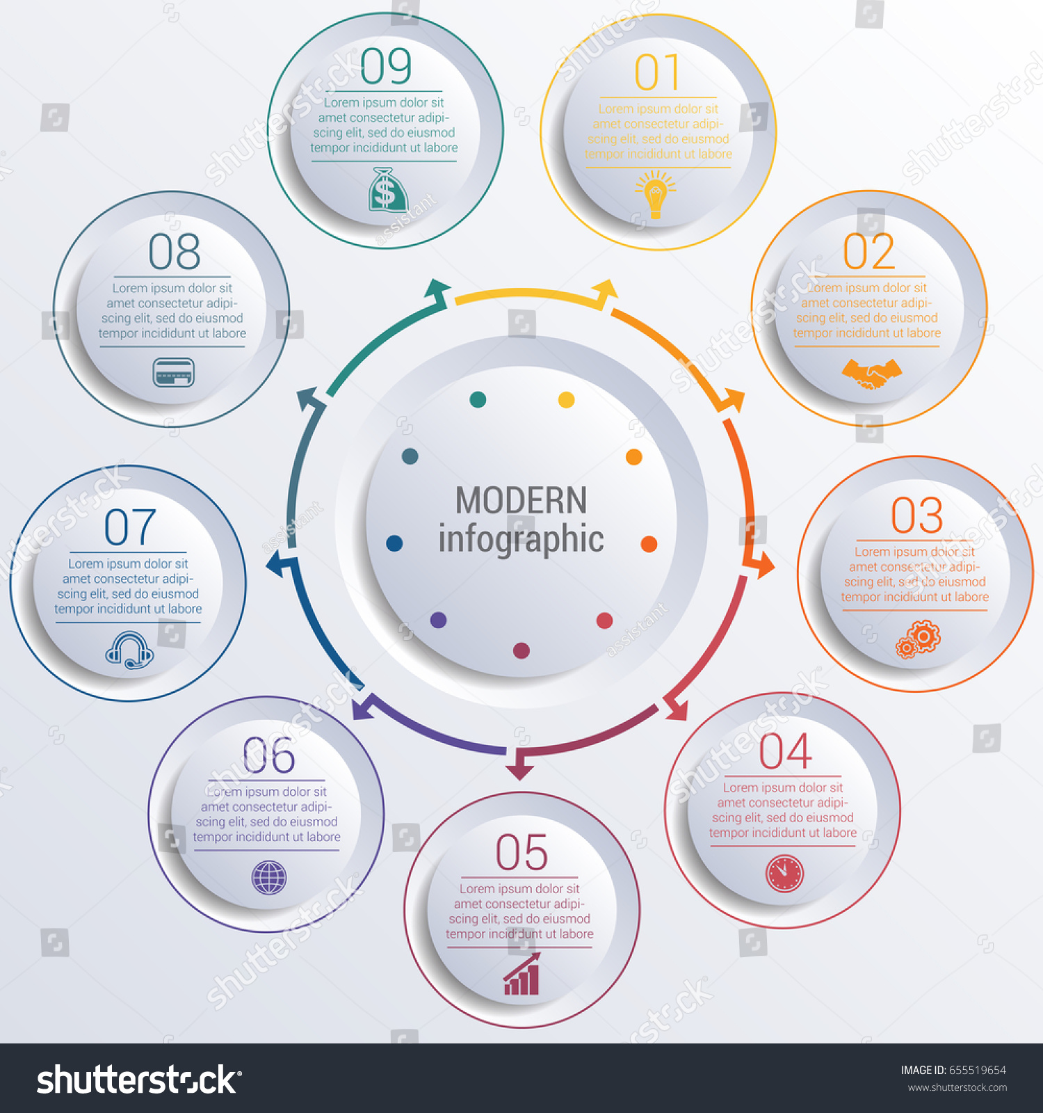 Plantilla Vectorial Para Diagrama Infográfico Con Vector De Stock