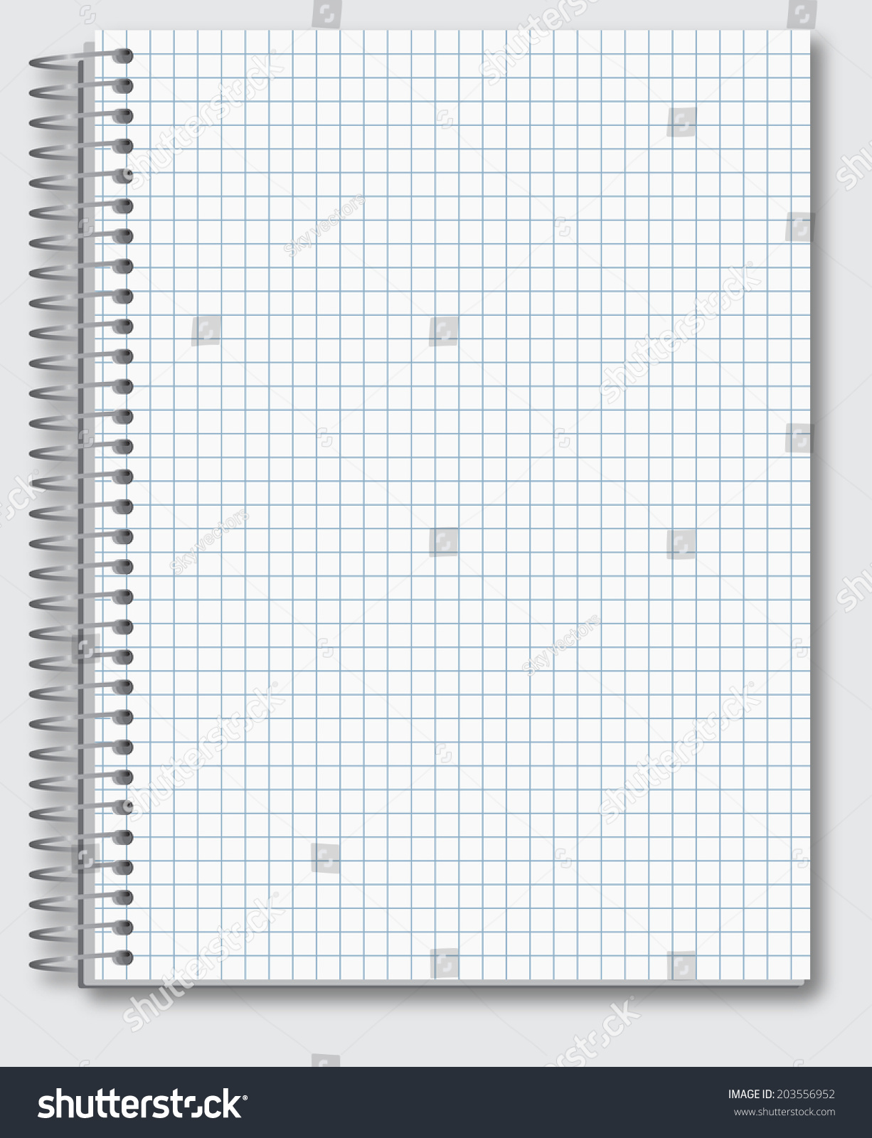 Vector Template Spiral Realistic Math Notebook Stock Vector 203556952 Shutterstock Spiral Notebook Template For Microsoft Word
