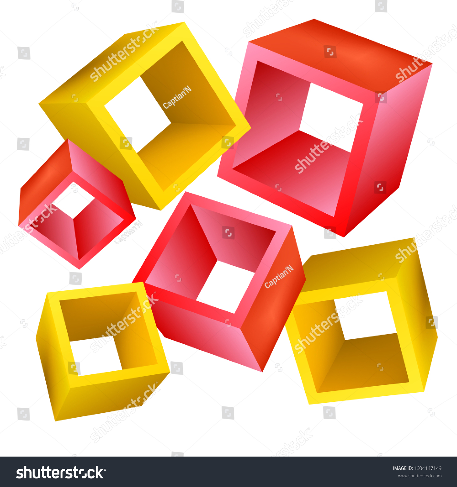 Vector Templates 3d Squaresgeometric Background Illustration Stock ...