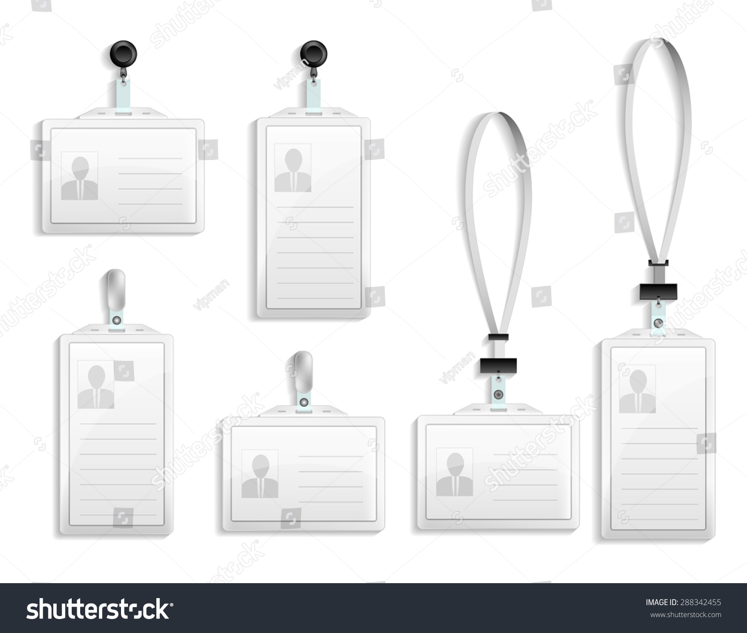 Vector Templates Name Tag Lanyard Retractor Stock Vector (Royalty Free ...