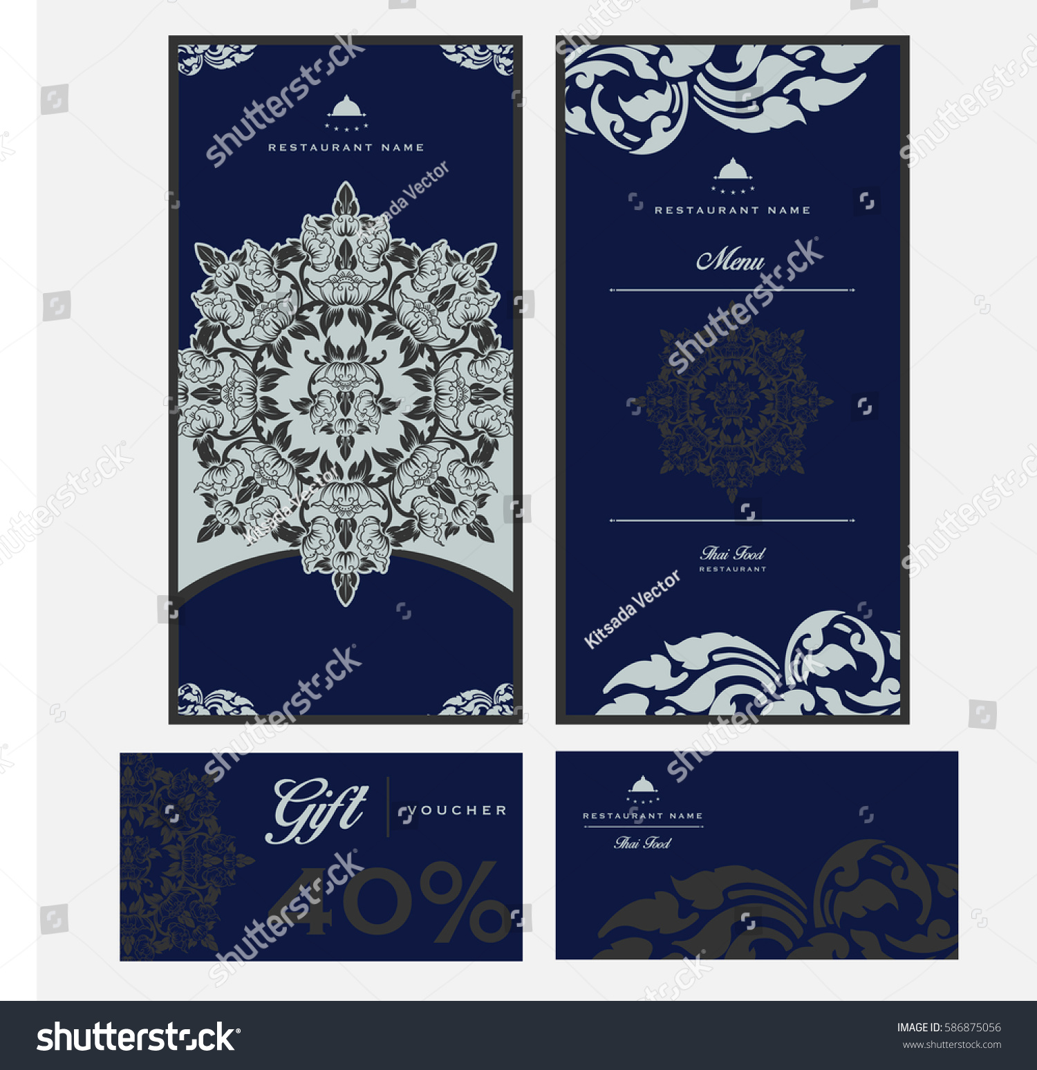 Vector Thai Food Restaurant Menu Template Stock Vector Royalty