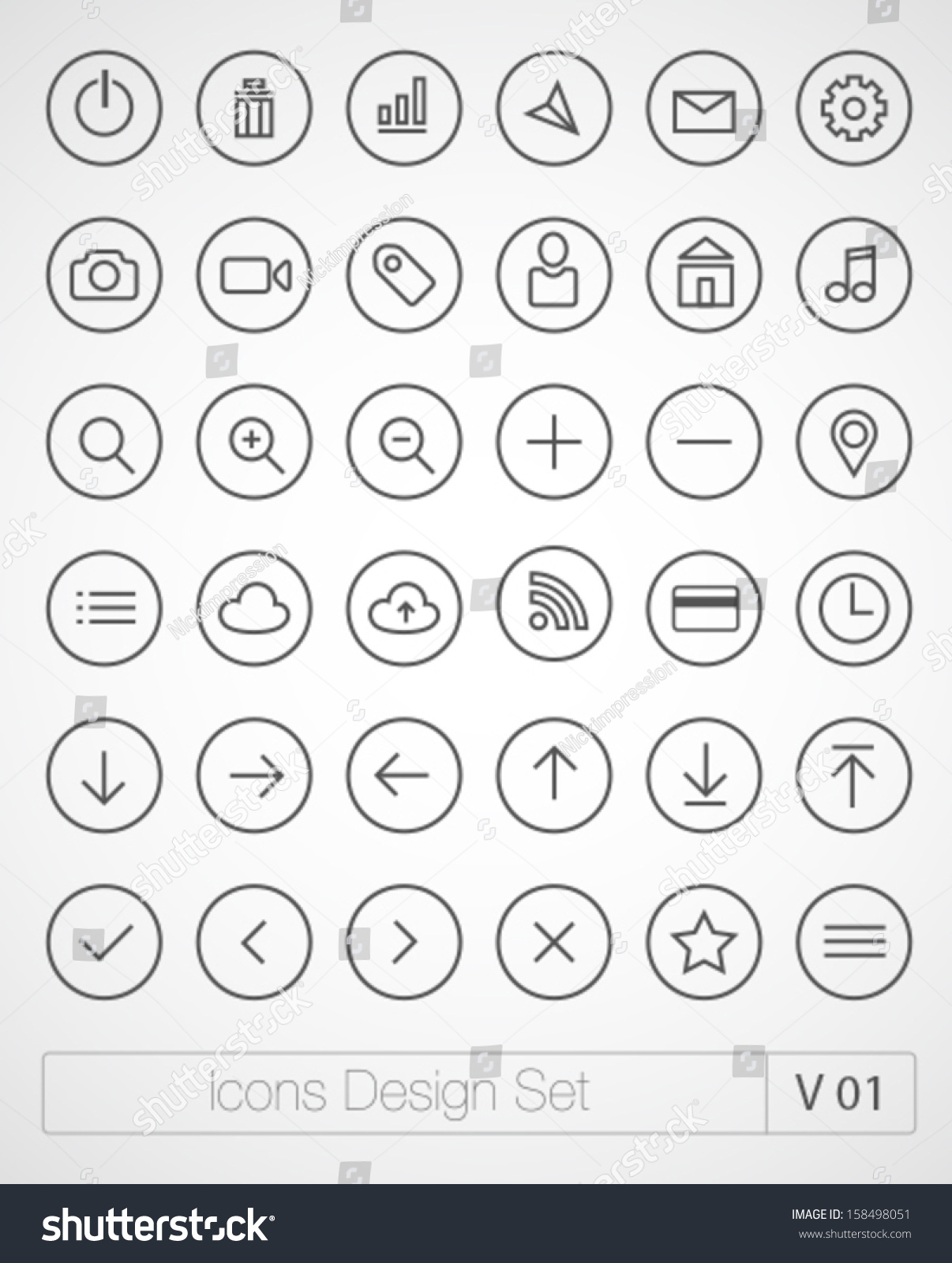 Vector Thin Icons Design Set. Moder Simple Line Icons. Ultra Thin Icons ...