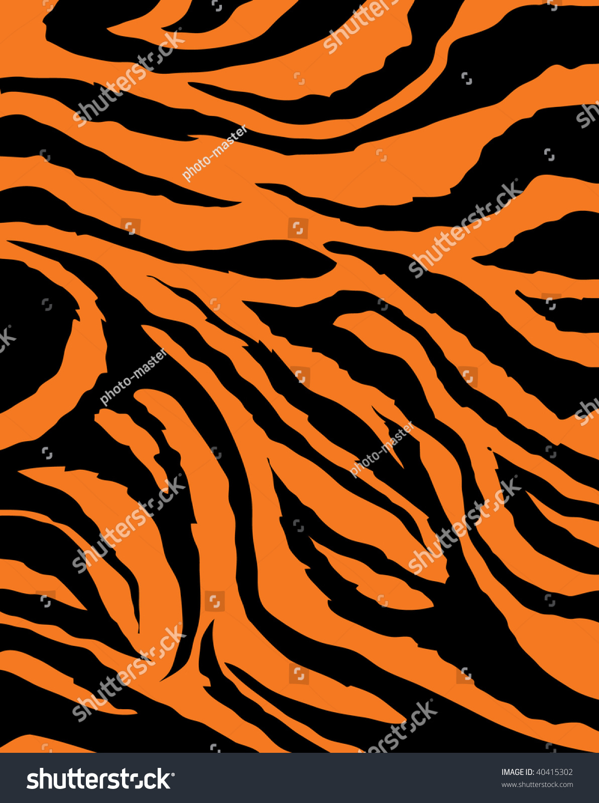 Vector Tiger Black And Orange Stripped - 40415302 : Shutterstock