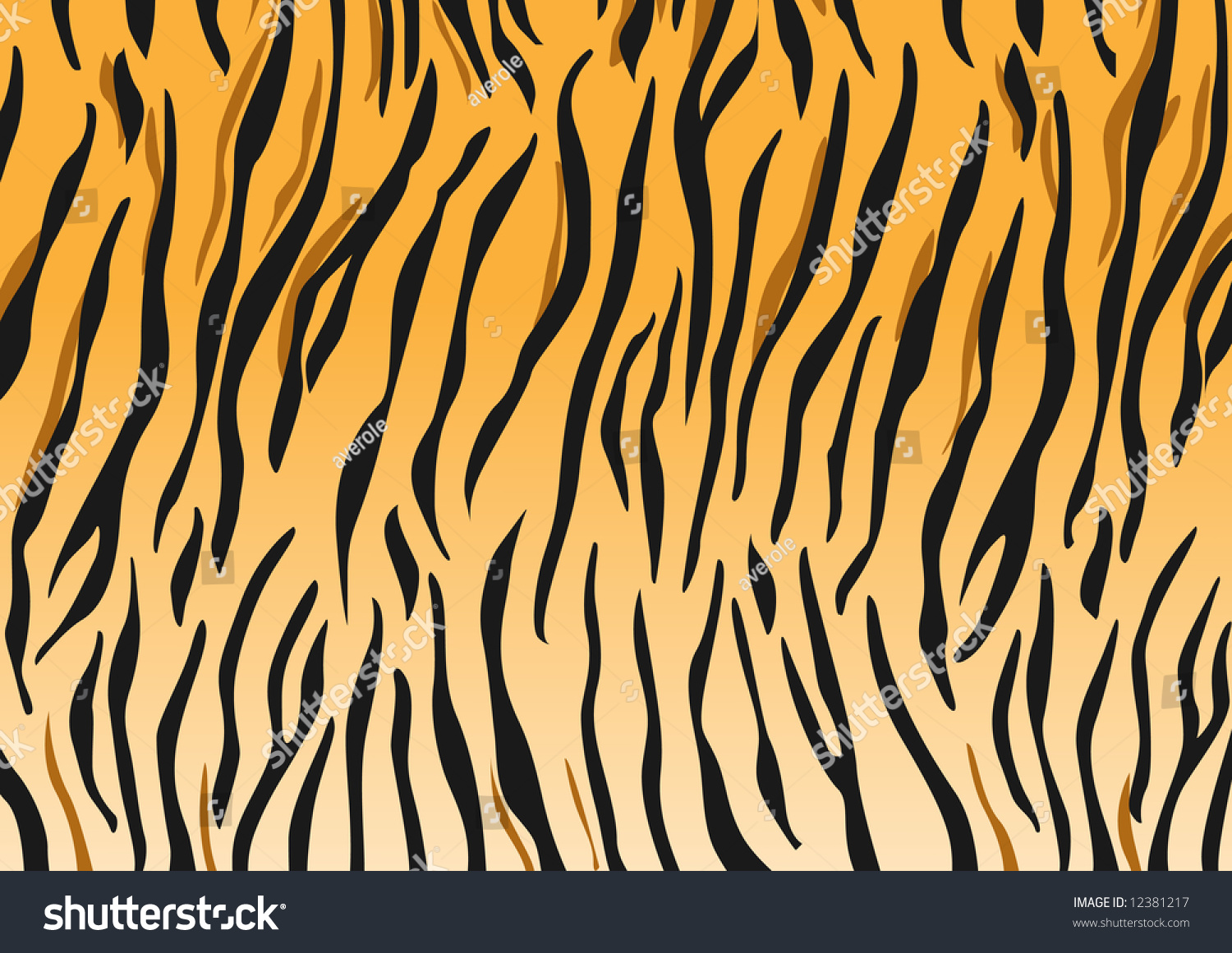 Vector Tiger Black And Orange Stripped Tiger Design - 12381217 ...