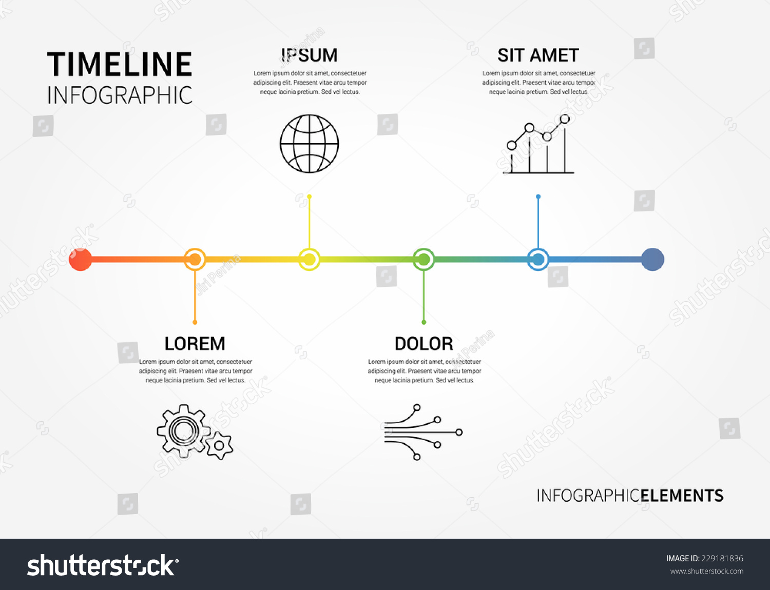 Vector Timeline Infographic And Report Template. Clean And Modern Style ...