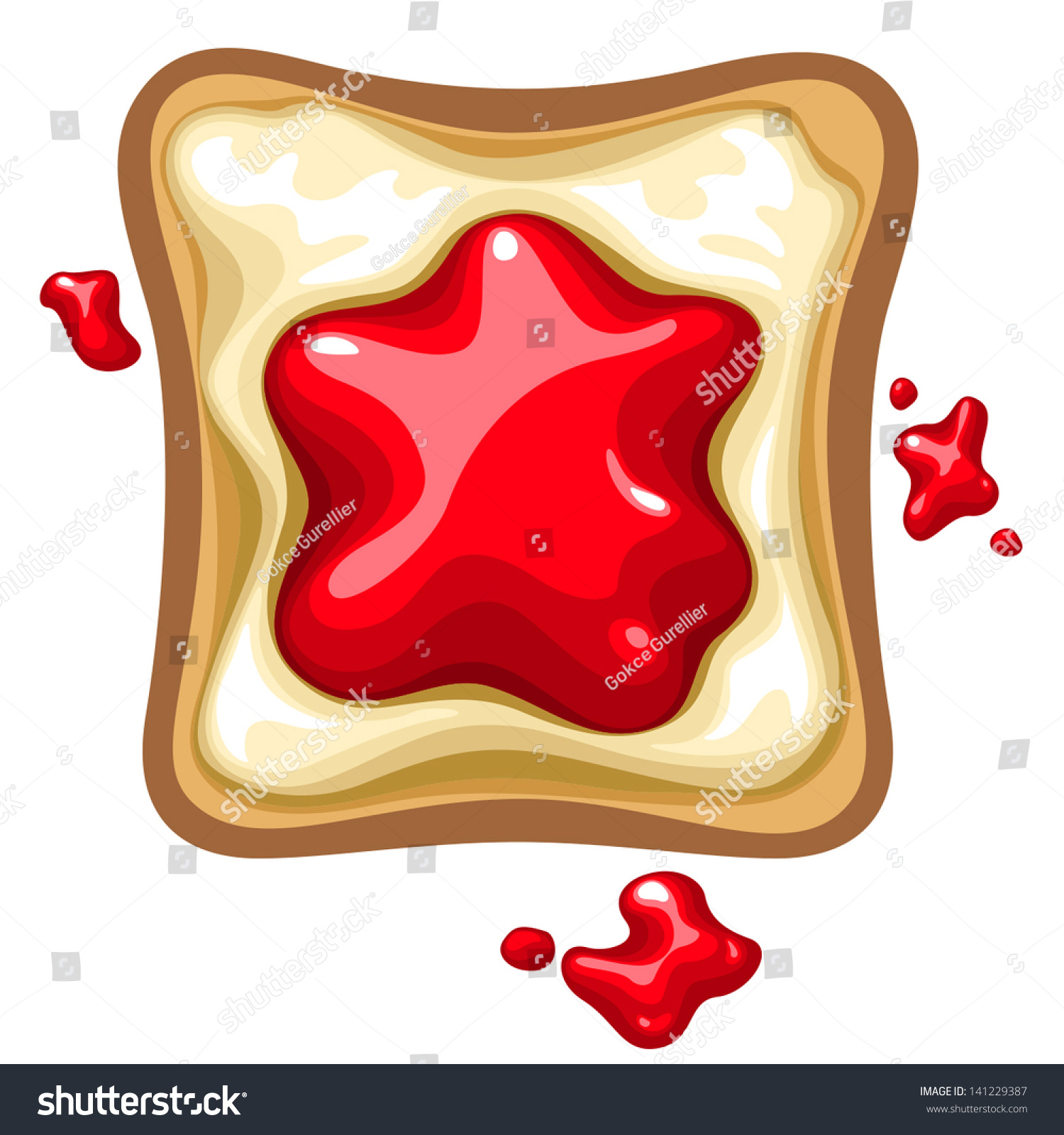 Vector Toast Butter Jam Stock Vector Royalty Free