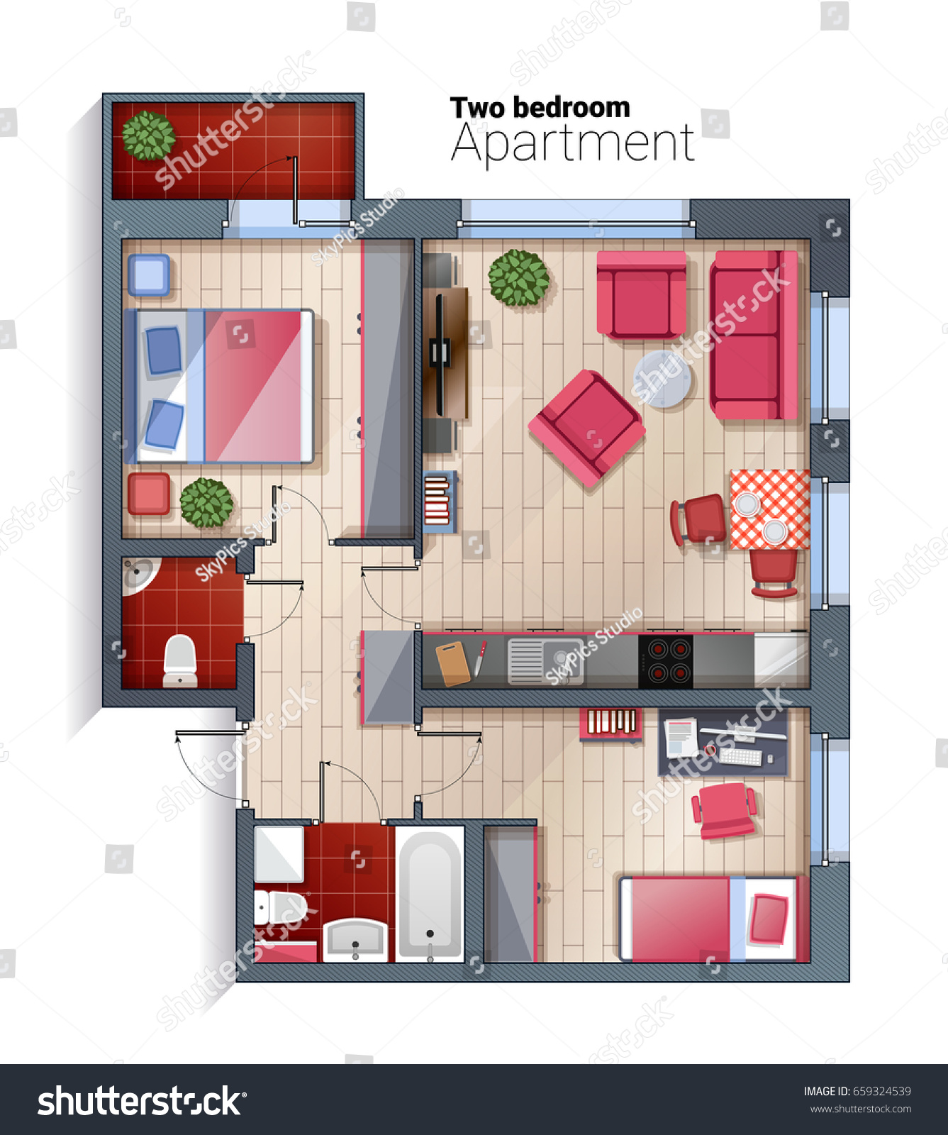 Building Plan For Two Bedroom Apartment | DIY Home Decor Ideas