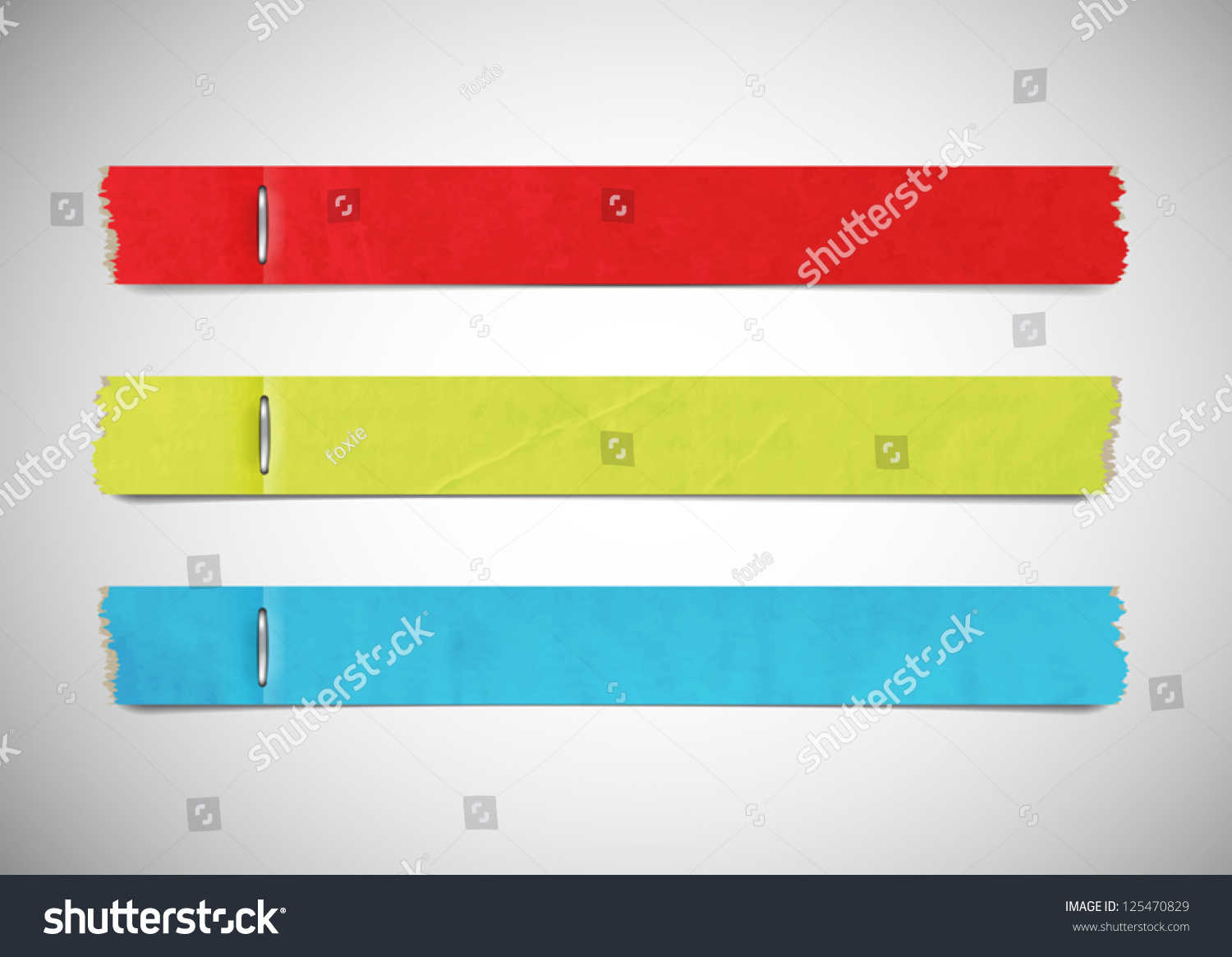 Vector Torn Colored Paper Banners Staples Stock Vector (Royalty Free
