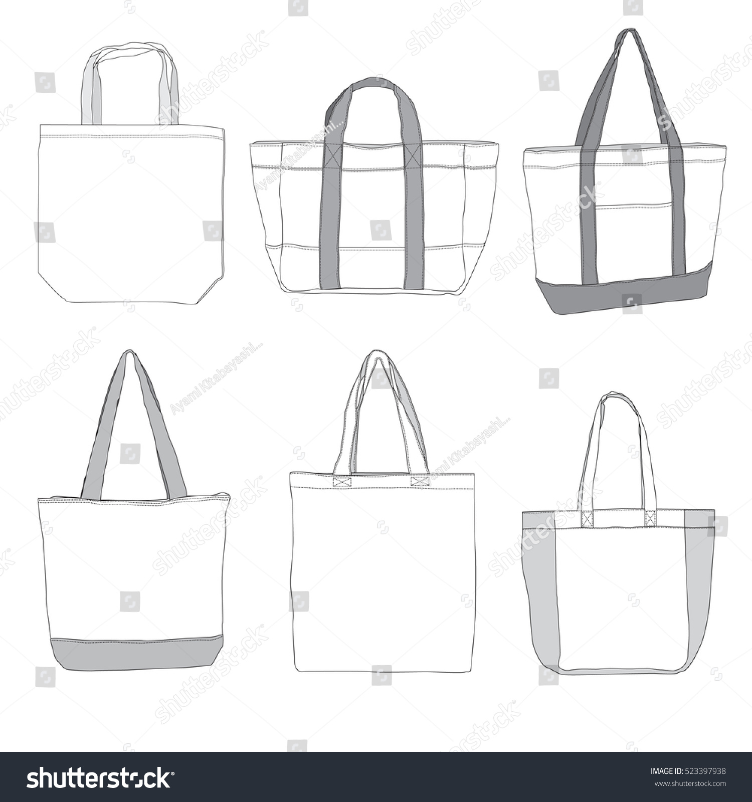 Download Vector Tote Bag Illustrations Mock Up Stock Vector ...