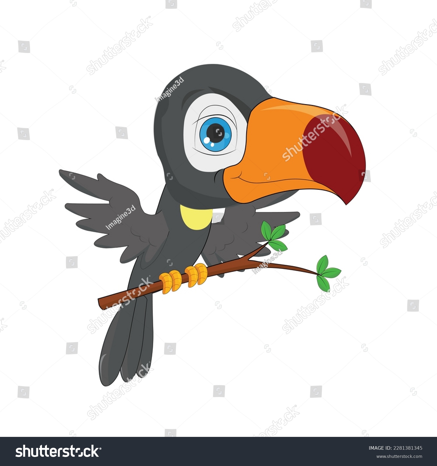 SVG of Vector toucan bird cartoon character svg