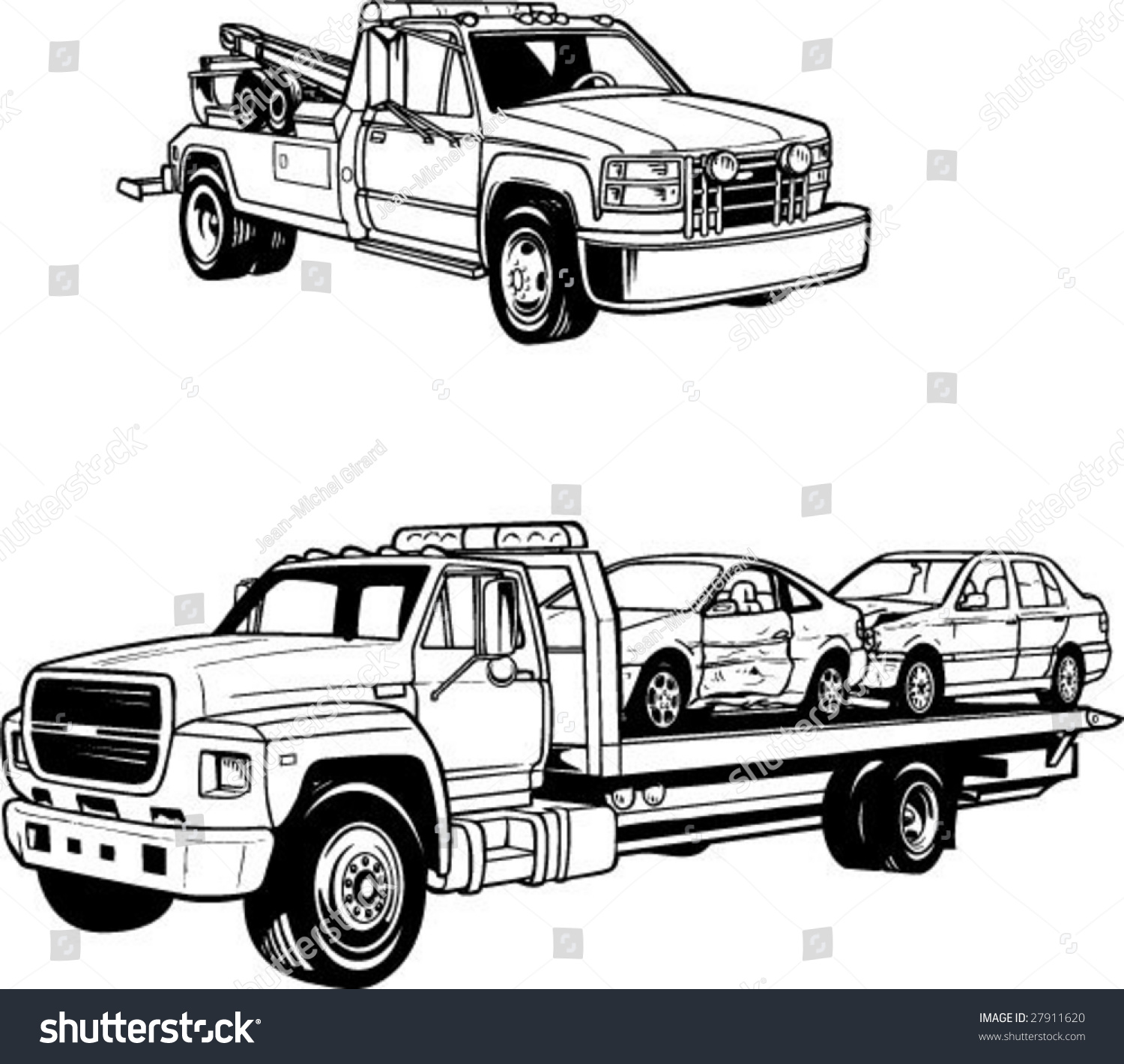 Vector Tow Trucks - 27911620 : Shutterstock