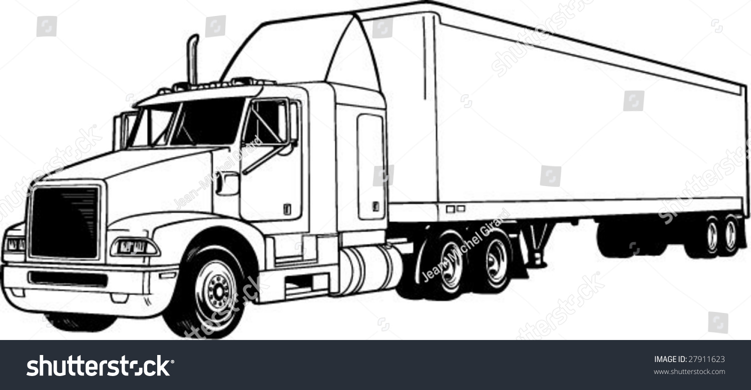 Vector Trailer Truck Stock Vector 27911623 - Shutterstock