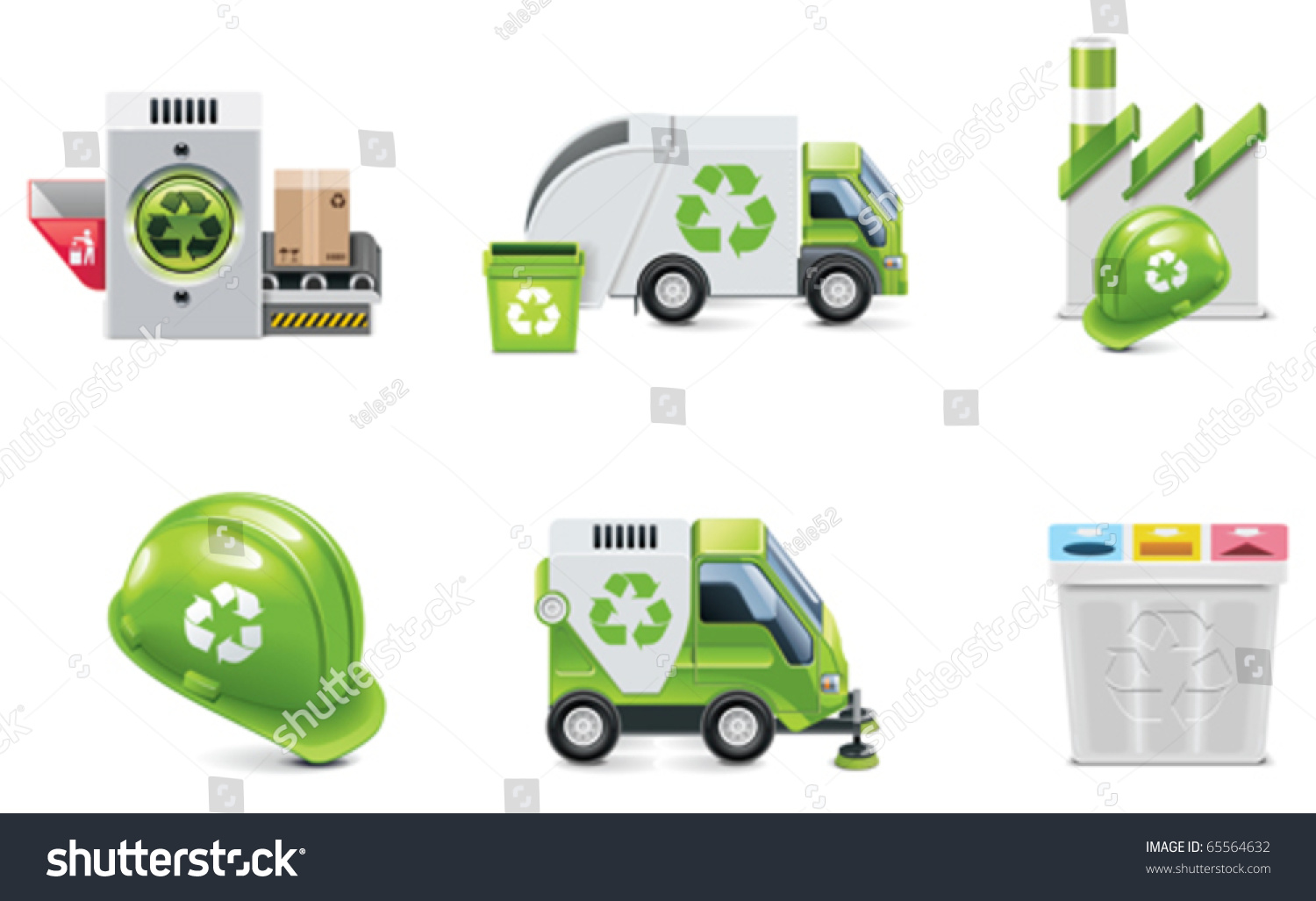 SVG of Vector trash recycling icon set svg