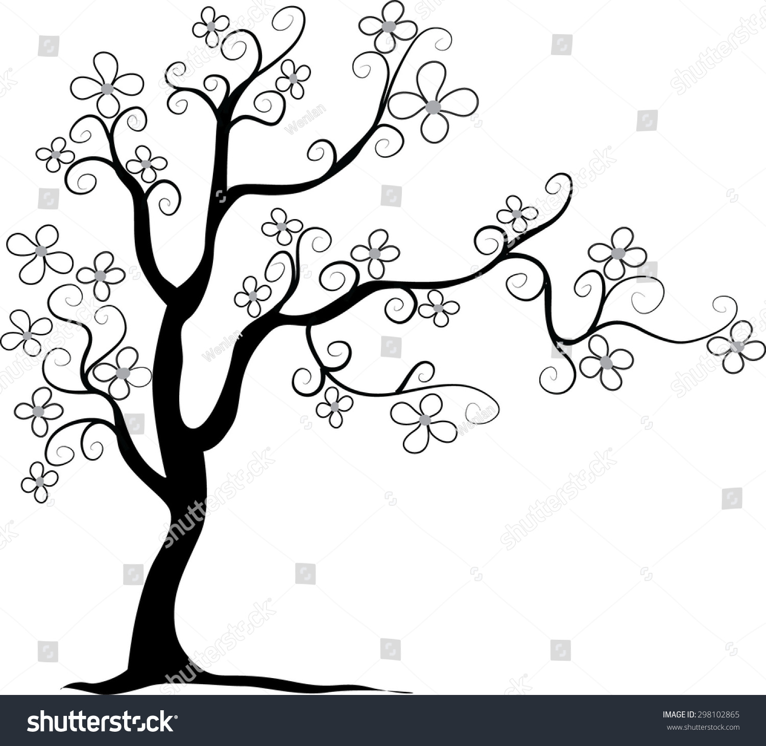 Vector Tree Stock Vector Royalty Free 298102865 Vector Tree Stock Vector Royalty Free 298102865