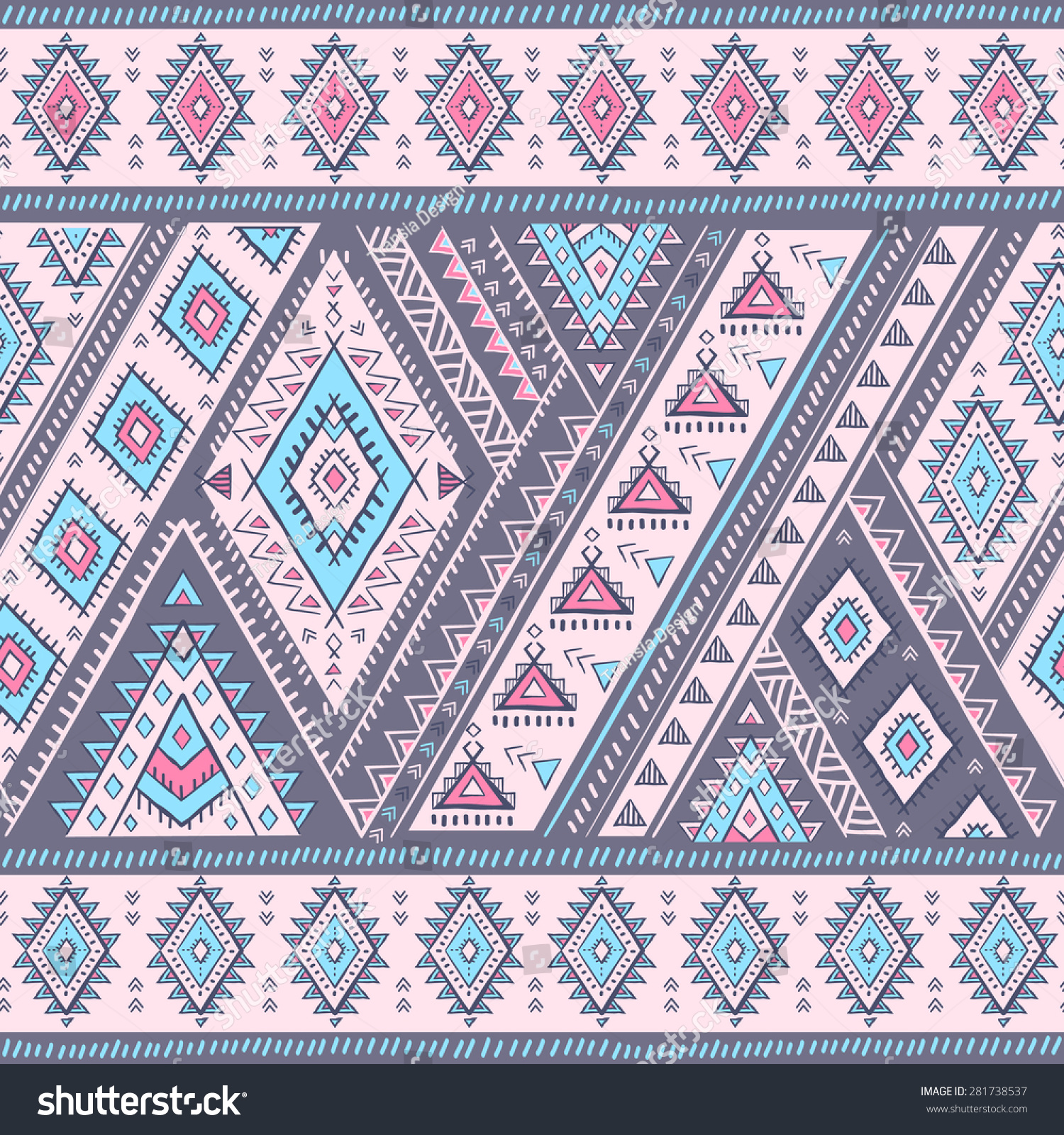 Vector Tribal Mexican Vintage Ethnic Seamless Stock Vector (Royalty ...