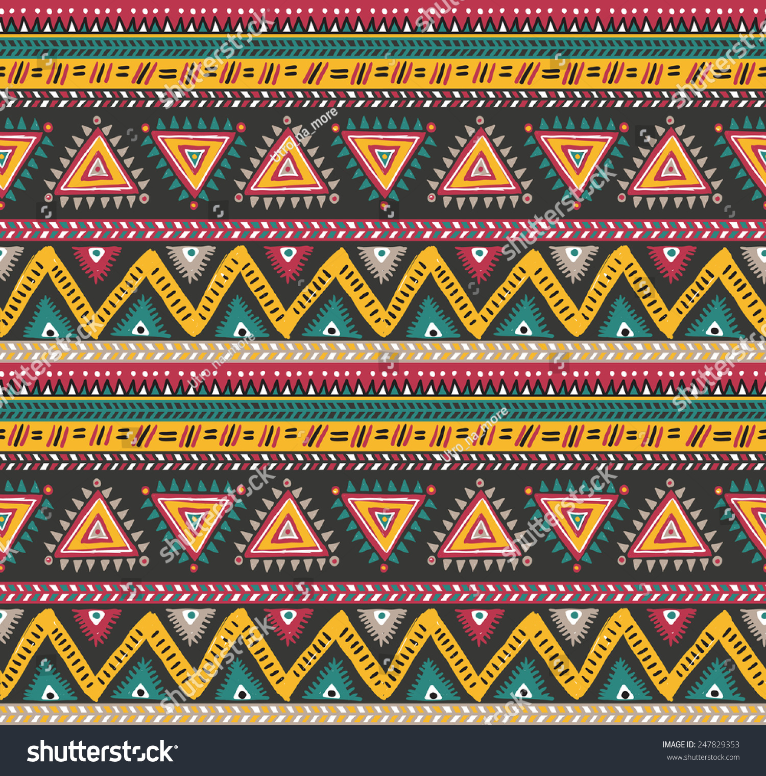 Vector Tribal Striped Seamless Pattern. Geometric Background ...