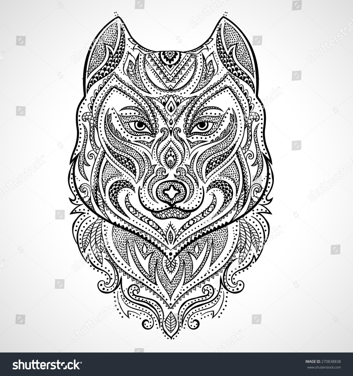 vector tribal style wolf totem tattoo stock vector 270838838 vector tribal style wolf totem tattoo stock vector 270838838