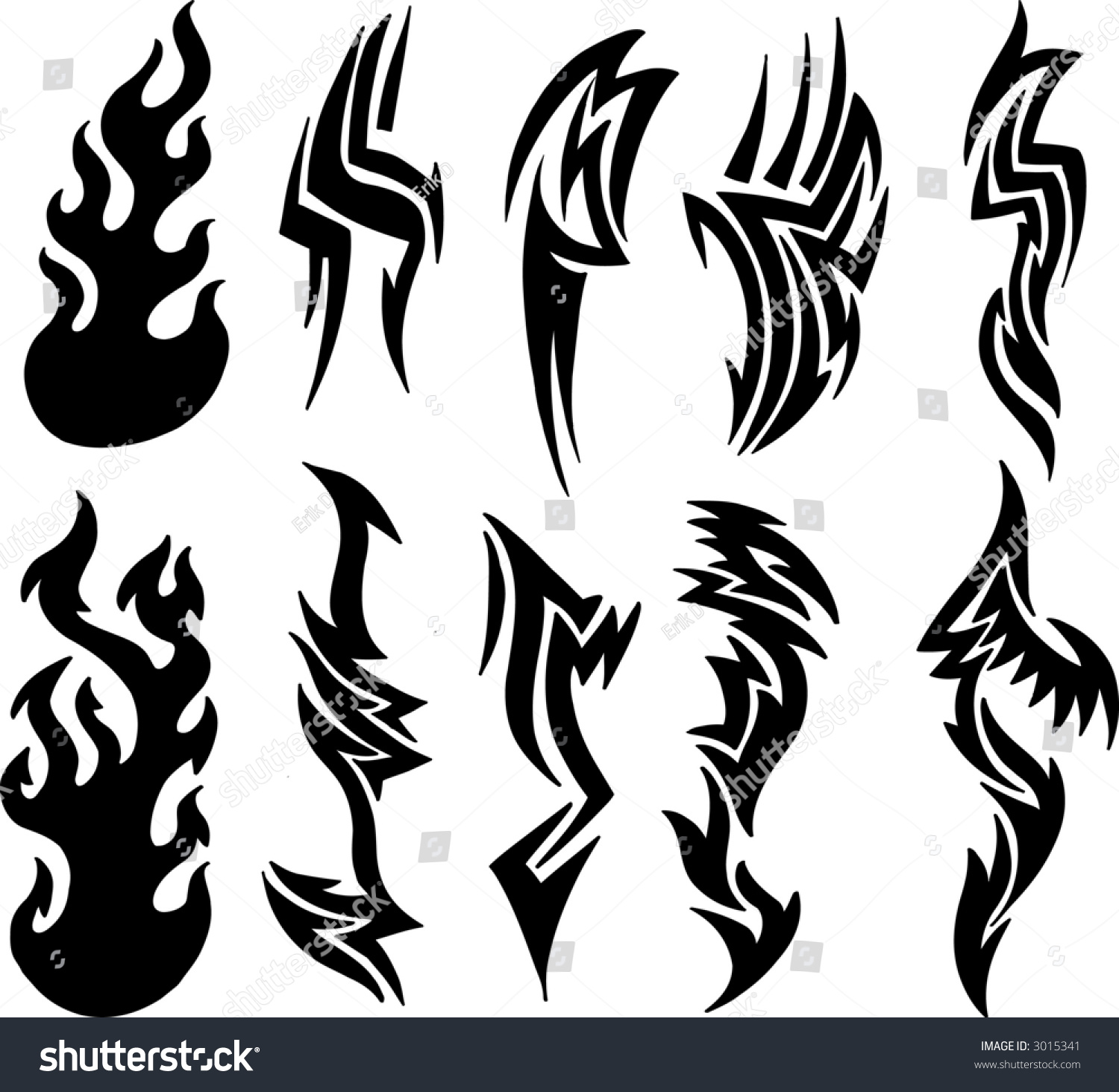 Tribal-Tattoos stock-vector-vector-tribal-tattoos-3015341