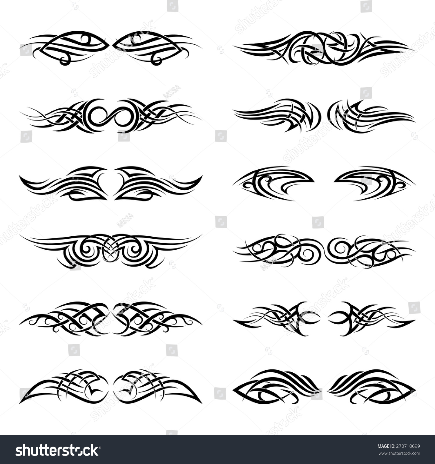 Tribal-Tattoos stock-vector-vector-tribal-tattoos-pattern-art-ornament-shape-black-illustration-creative-element-270710699