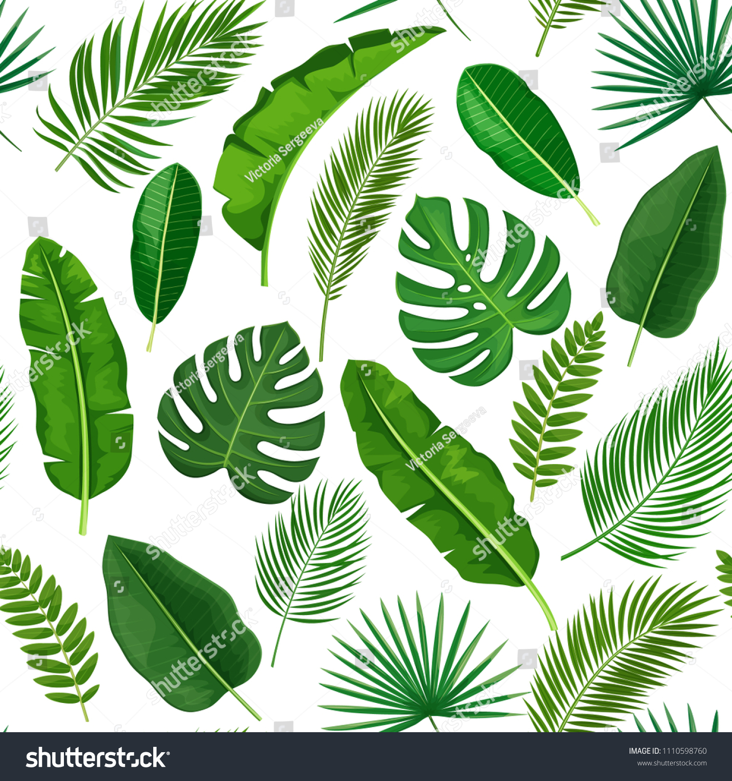 Vector Tropical Leaves Seamless Pattern Jungle Exotic Banana Leaf, Philodendron, Vector Tropical Leaves Seamless Pattern Jungle Exotic Banana Leaf, Philodendron,