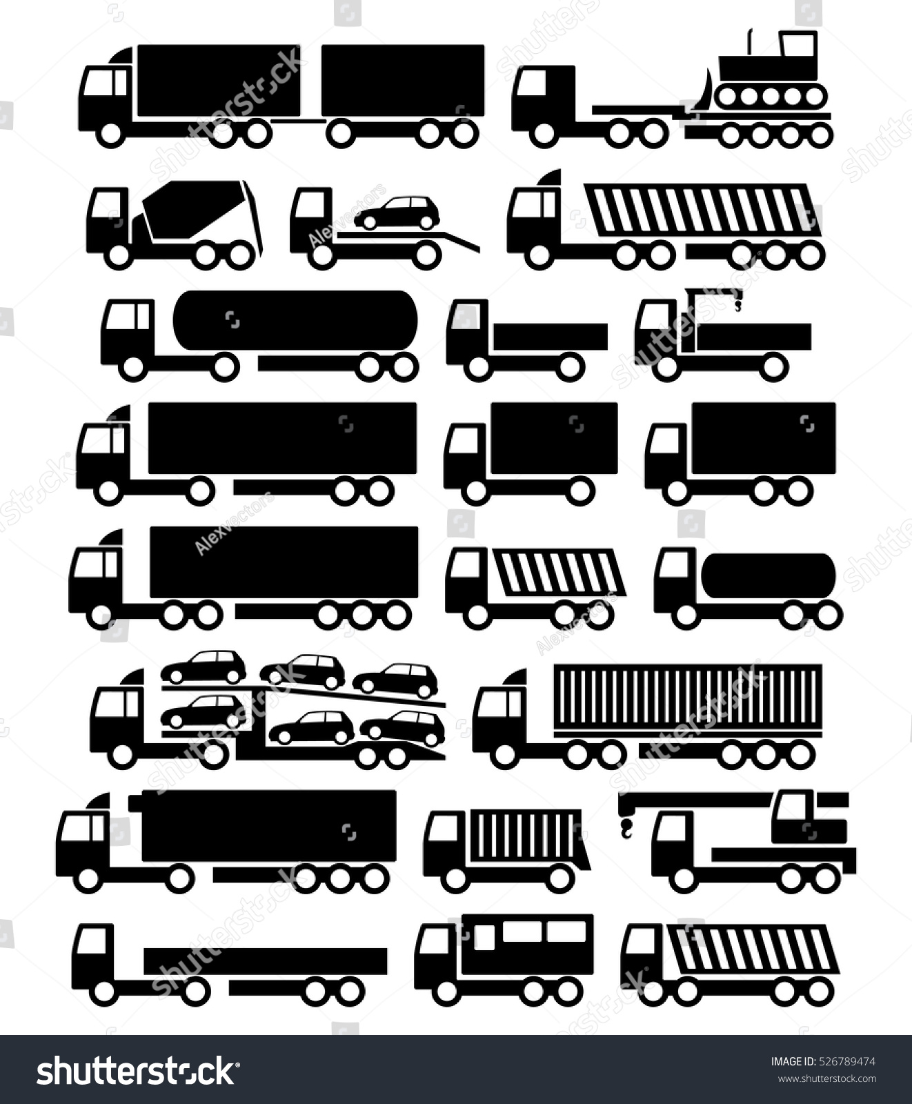 Vector Trucks Icons Set 526789474 Shutterstock