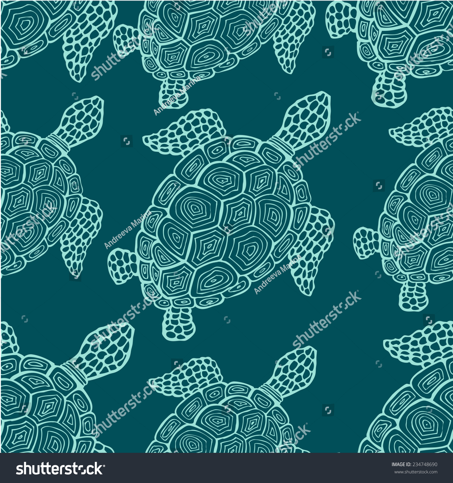 Vector Turtle Seamless Pattern - 234748690 : Shutterstock