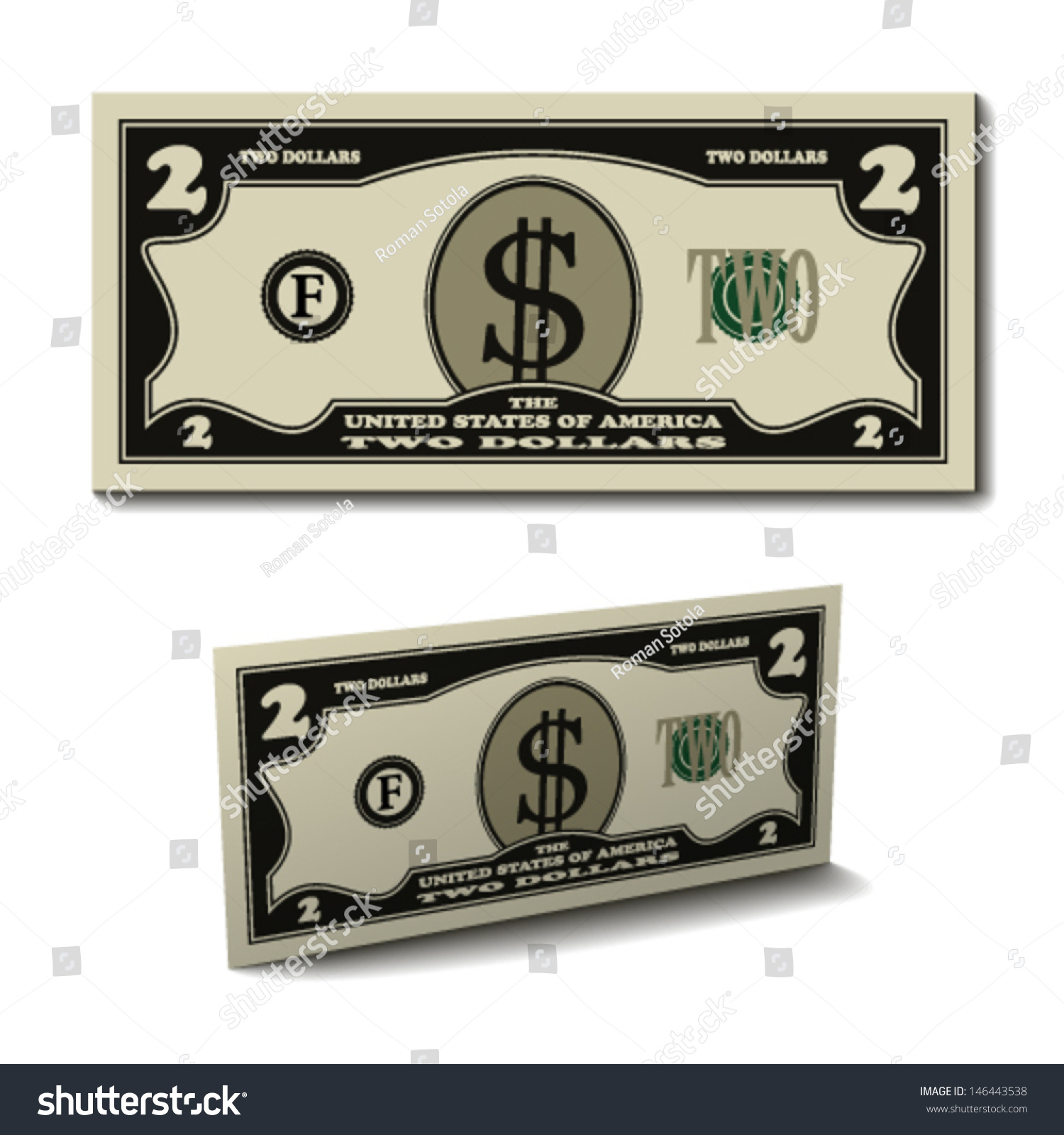 SVG of vector two dollar paper bill banknote  svg