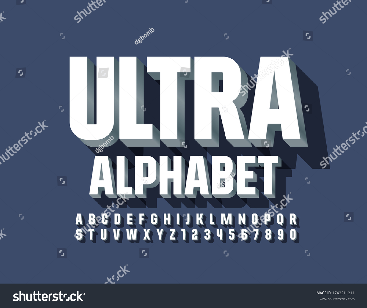 Vektor Stok Vector Ultra Modern Alphabet Letters Numbers Tanpa Royalti Shutterstock