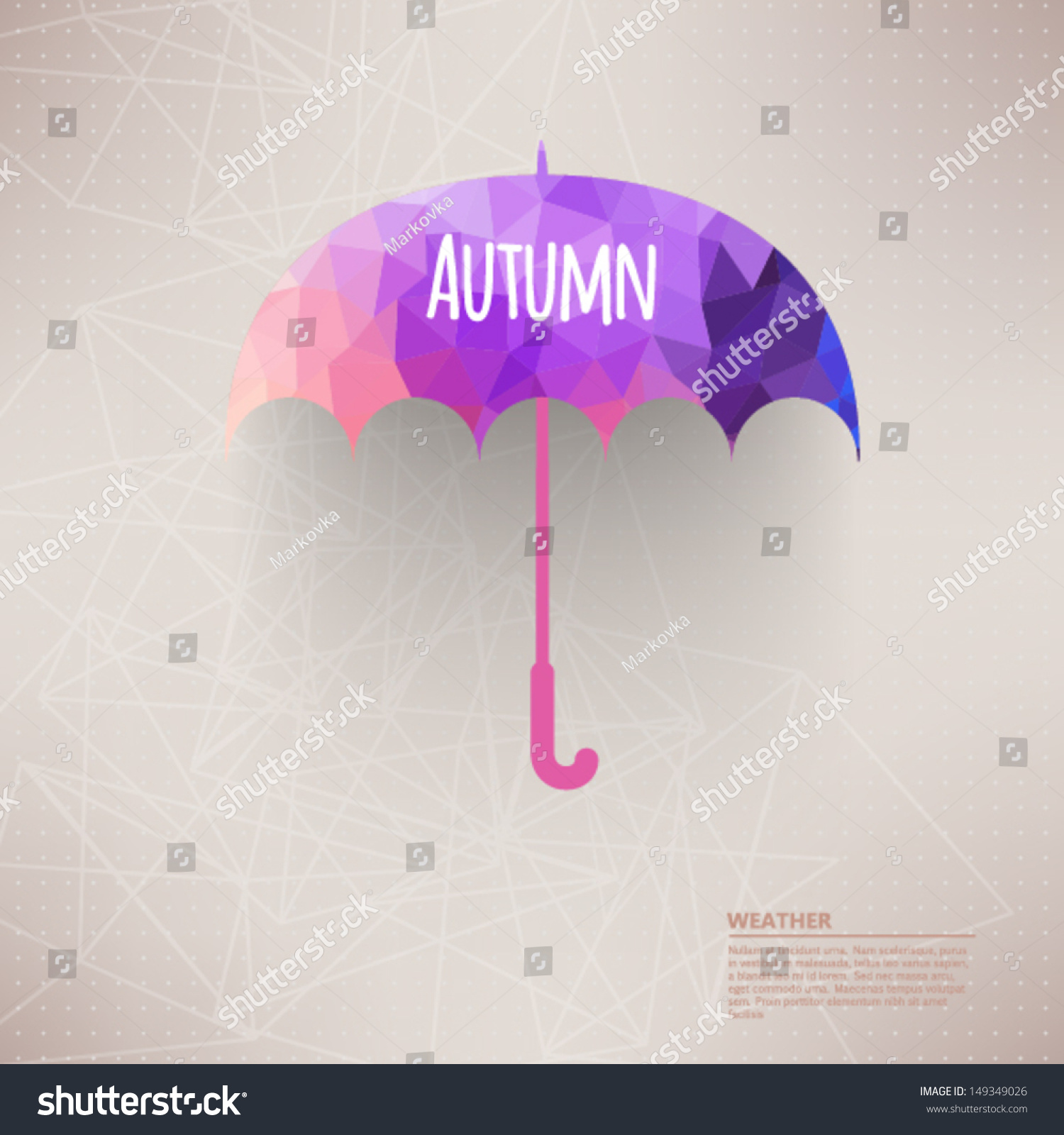 Vector Umbrella Symbol Made Trianglesgeometric Shapeslabel vector de