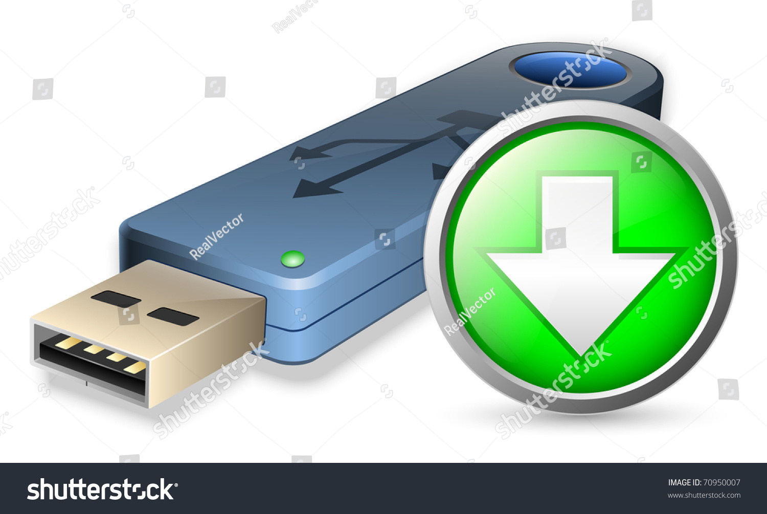 Vector Usb Flash Drive Download Sign Stock Vector Royalty Free