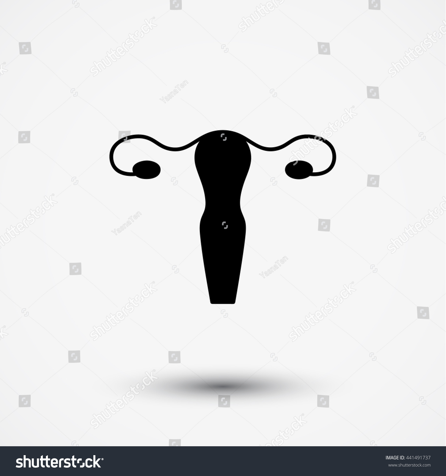 Vector Uterus Outline Healthcare Gynecology Icon Design - 441491737 ...