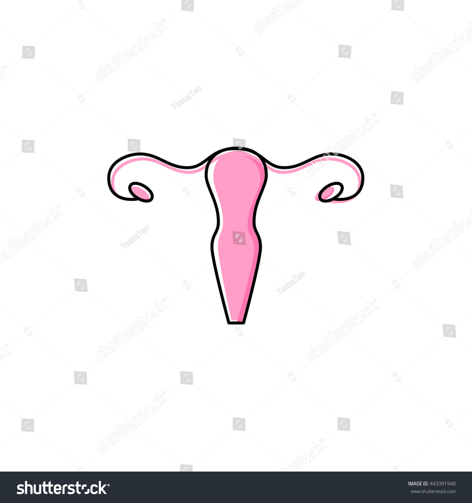 Vector Uterus Outline Healthcare Gynecology Icon Design 443391940 Shutterstock 