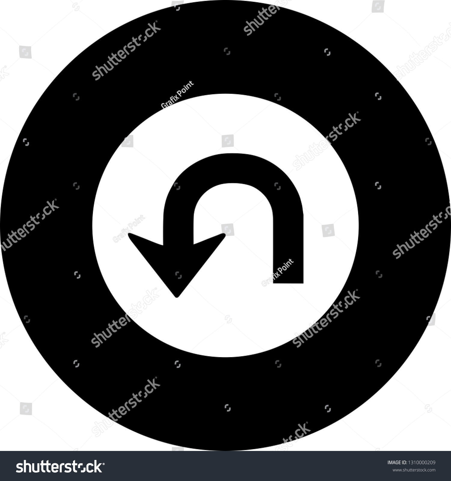 Vector Uturn Icon Stock Vector (royalty Free) 1310000209 