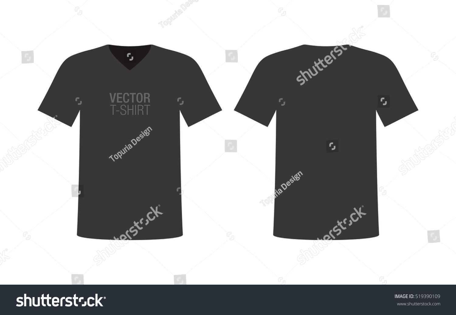 Download Vector Vneck Tshirt Mockup Mens Black Stock Vector 519390109 - Shutterstock
