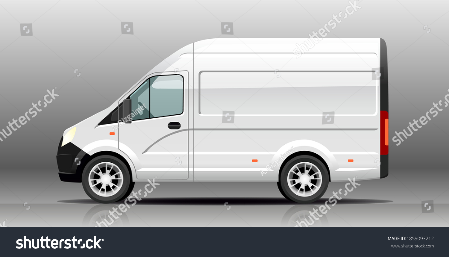 Vector Van Lorry Side View White Stock Vector (Royalty Free) 1859093212 ...