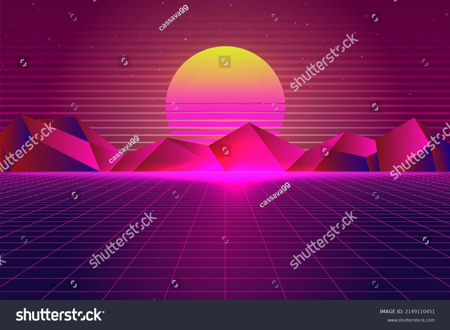 Vector Vaporwave Retrowave Synthwave Retro Scifi Stock Vector (royalty 