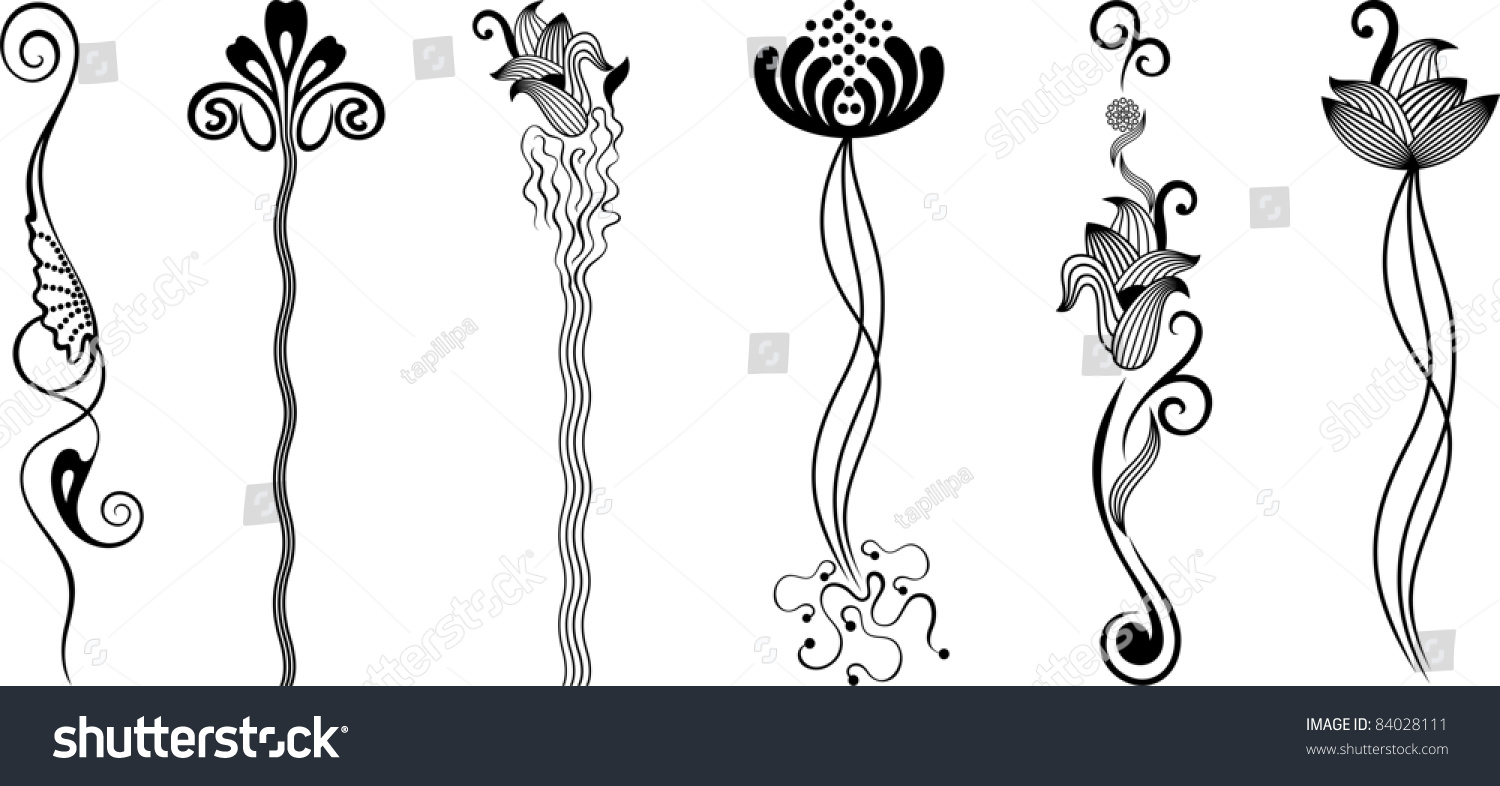 Vector Vertical Ornament Style Art Nouveau Stock Vector Royalty Free