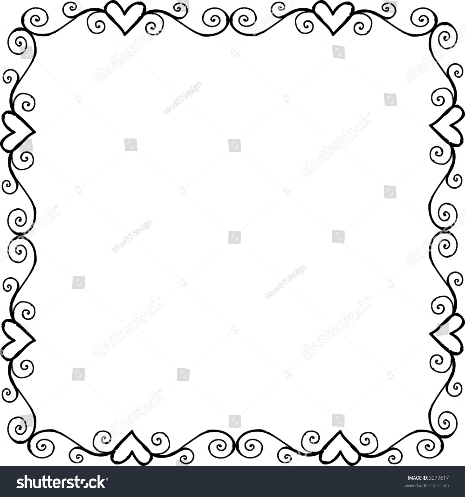 Vector Vines Hearts Border Stock Vector 3279617 - Shutterstock