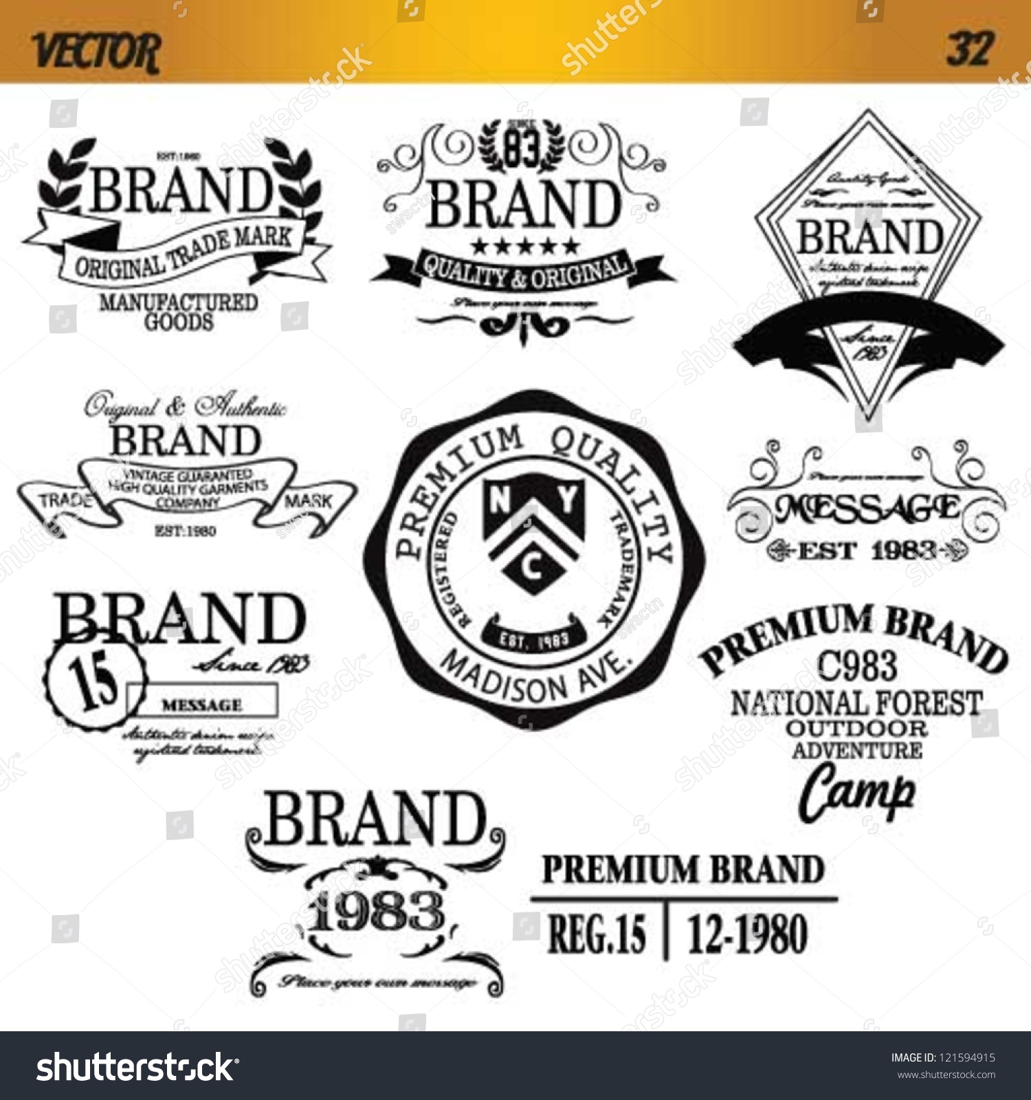 Vector Vintage Brand - 121594915 : Shutterstock