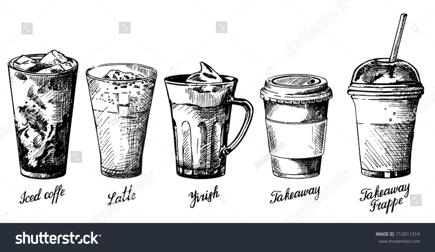 Iced coffee drawing Images, Stock Photos & Vectors Shutterstock