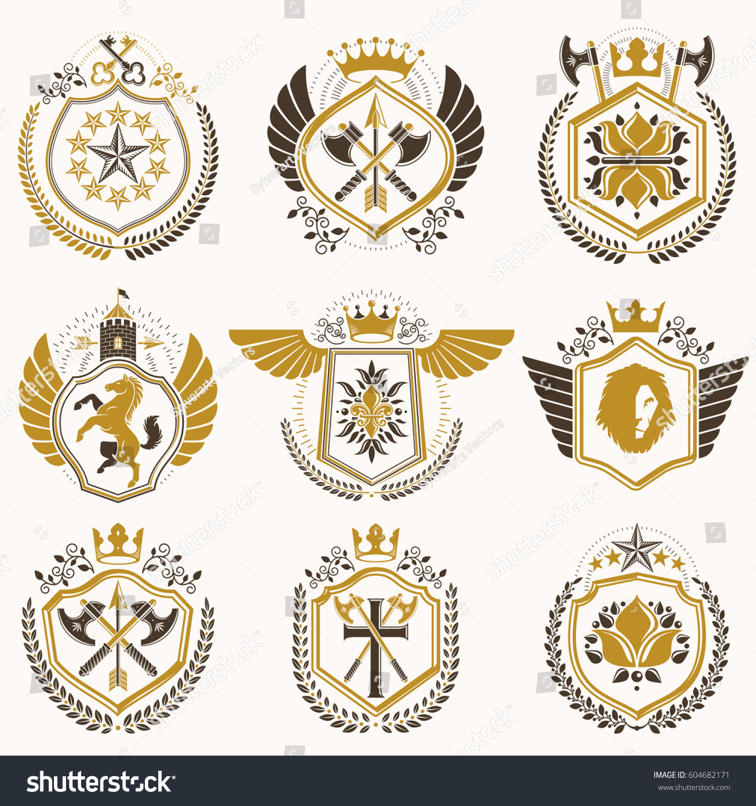 Vector Vintage Heraldic Coat Arms Designed Stock Vector 604682171 ...