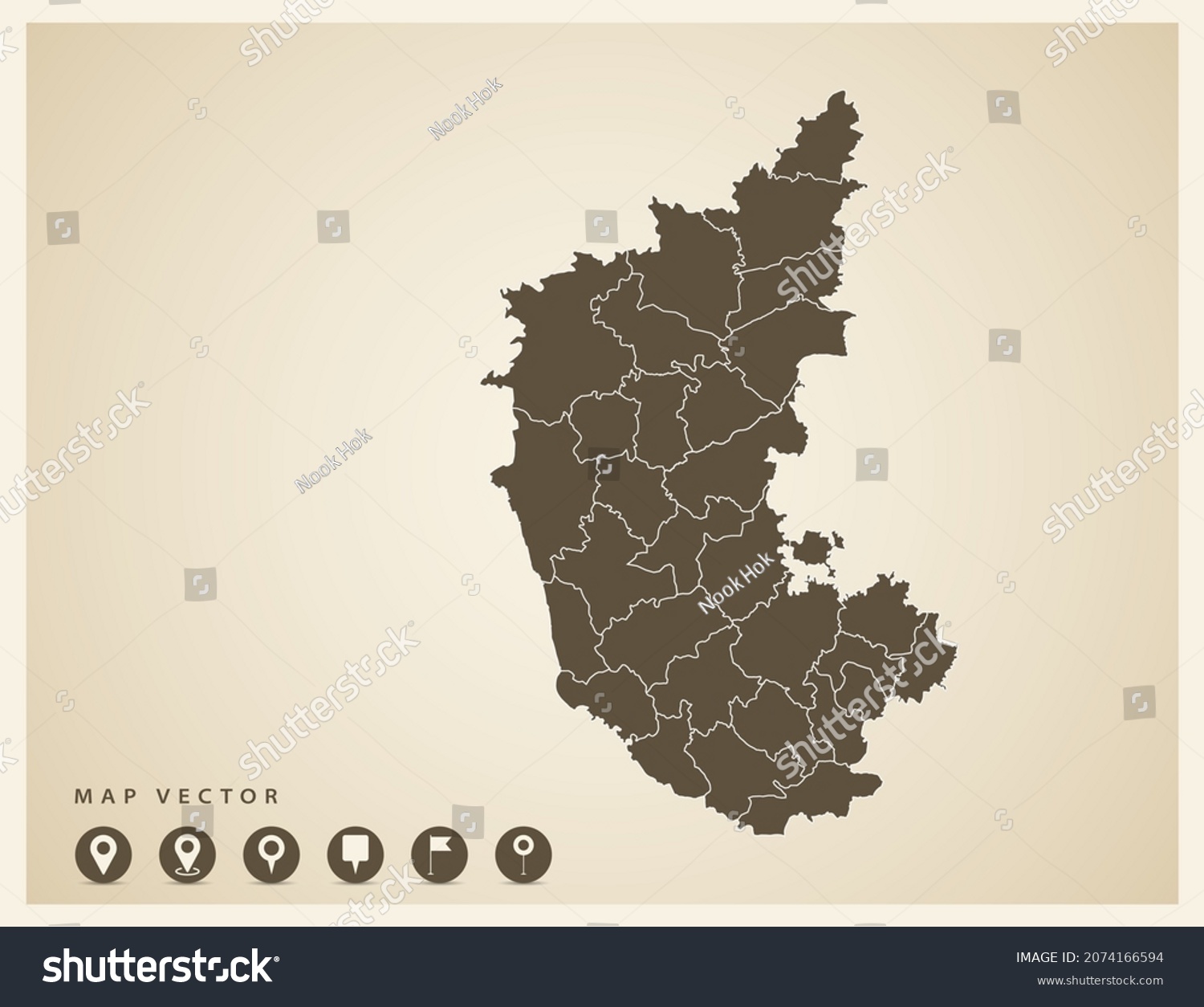 Old Map Of Karnataka Vector Vintage Karnataka Map On Old Stock Vector (Royalty Free) 2074166594  | Shutterstock