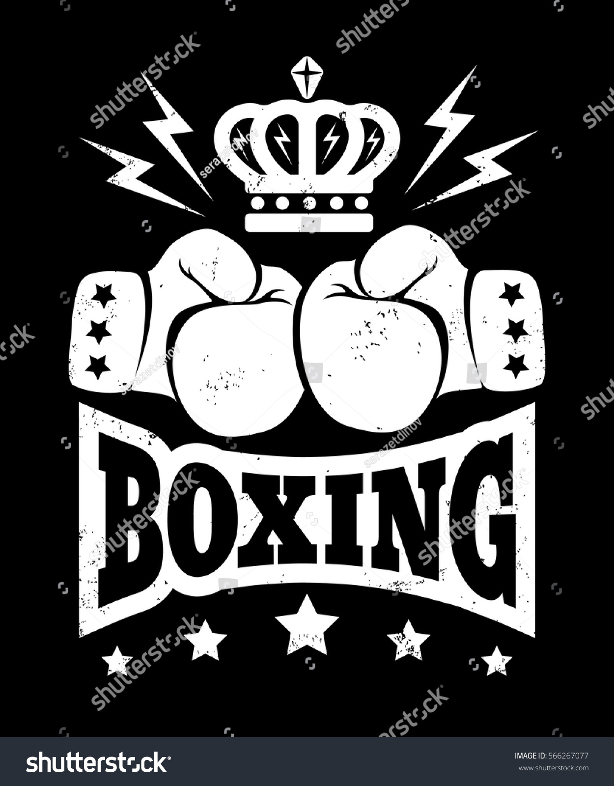 Vector Vintage Poster Boxing Gloves Crown Stock Vector (Royalty Free ...