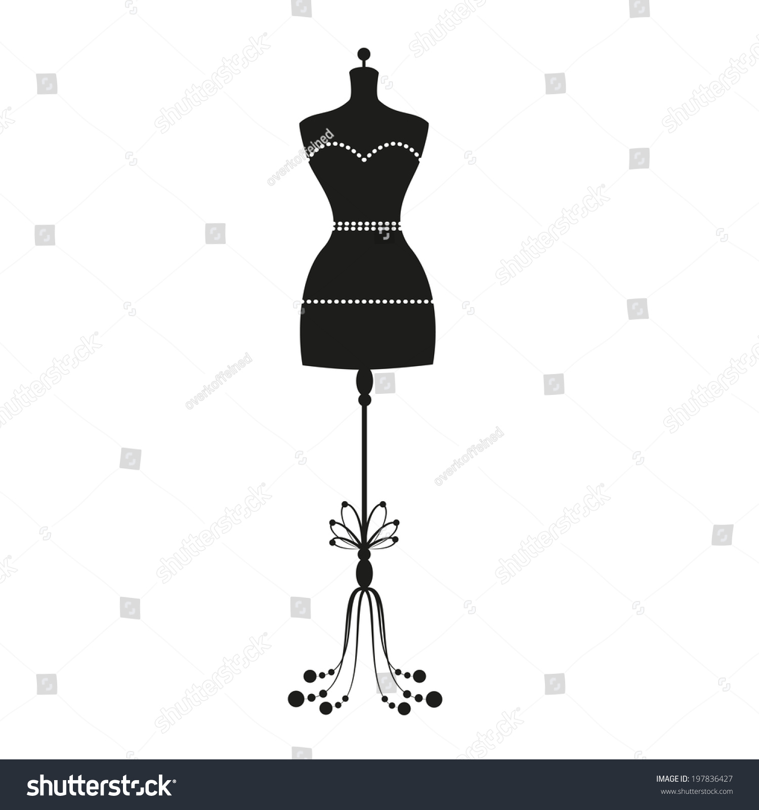 Vector Vintage Tailors Mannequin Female Body Stock Vector 197836427 ...