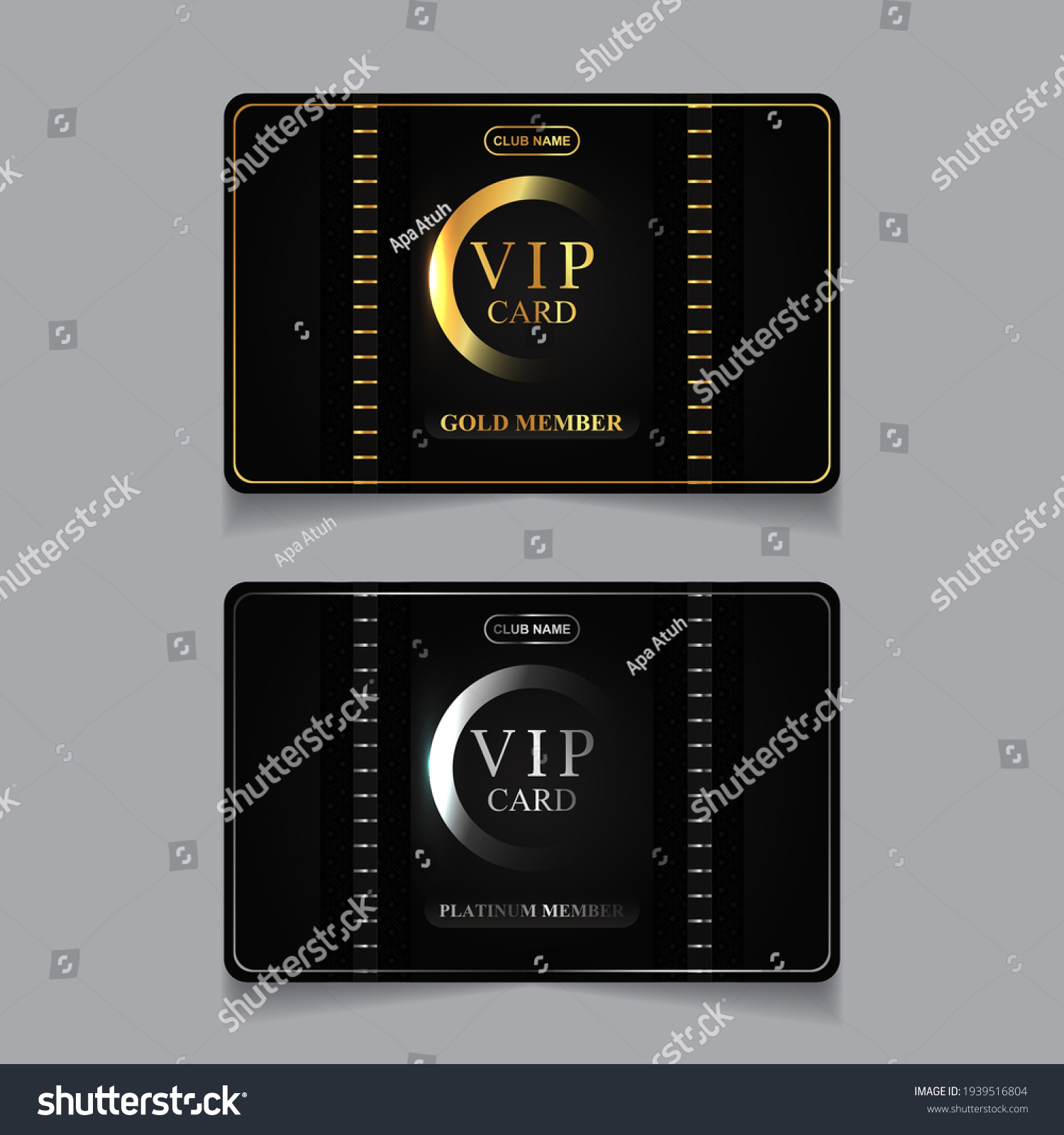 Vector Vip Golden Platinum Card Black Stock Vector (Royalty Free ...