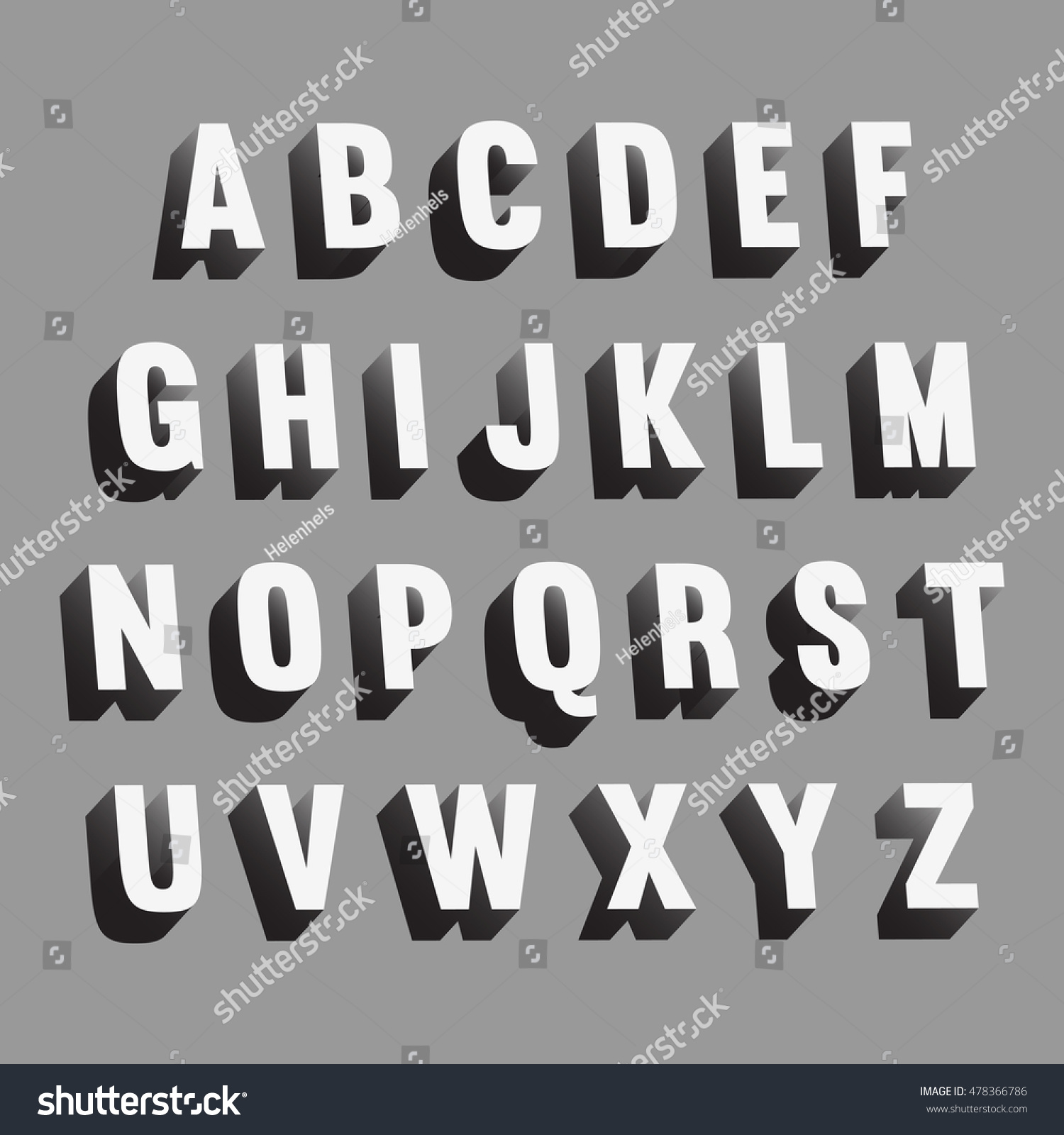 Vector Volume Alphabet Stock Vector (Royalty Free) 478366786